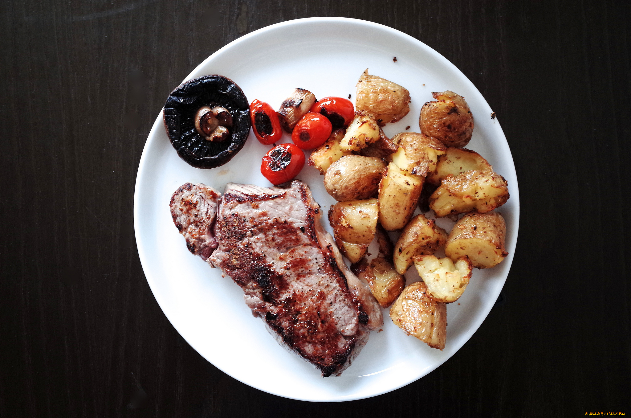 еда, мясные, блюда, стейк, гарнир