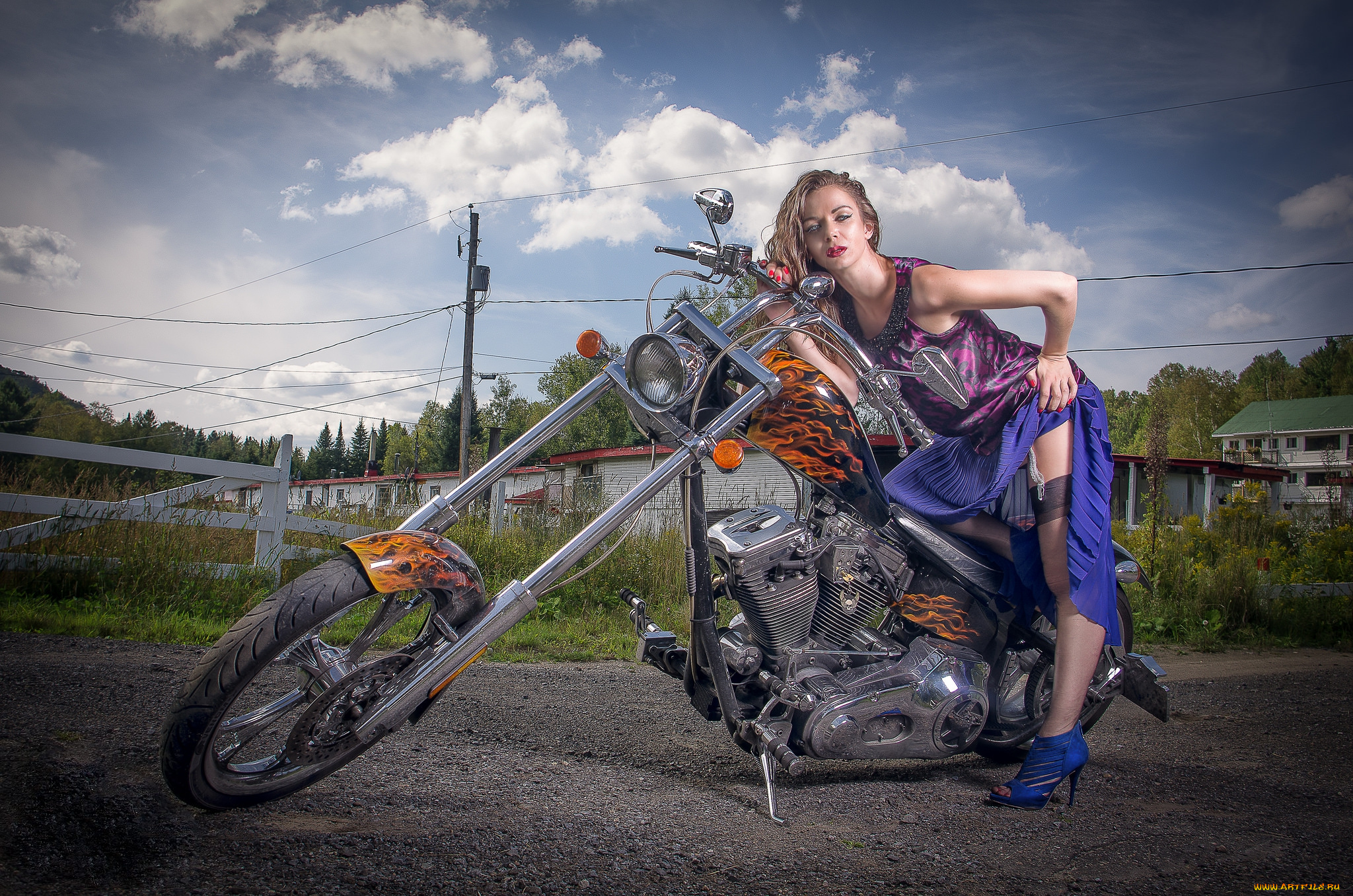 мотоциклы, мото, с, девушкой, девица, байк