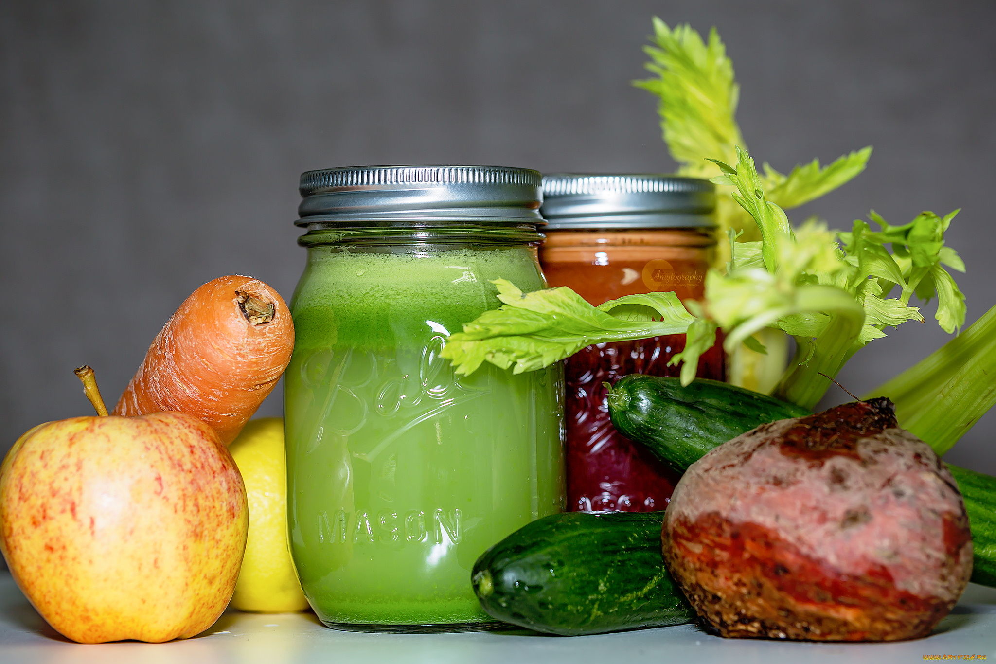 еда, фрукты, и, овощи, вместе, фрукты, сок, овощи