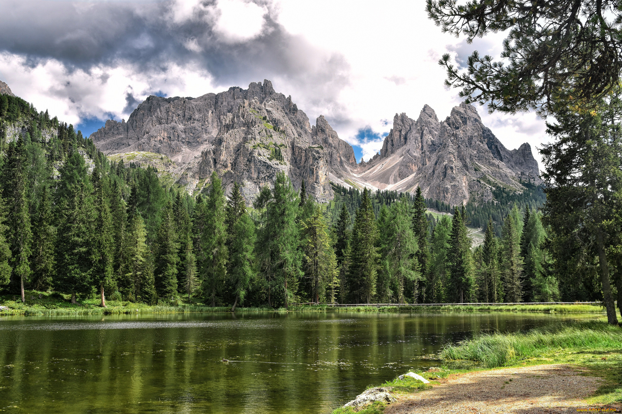 природа, реки, озера, горы, деревья, озеро