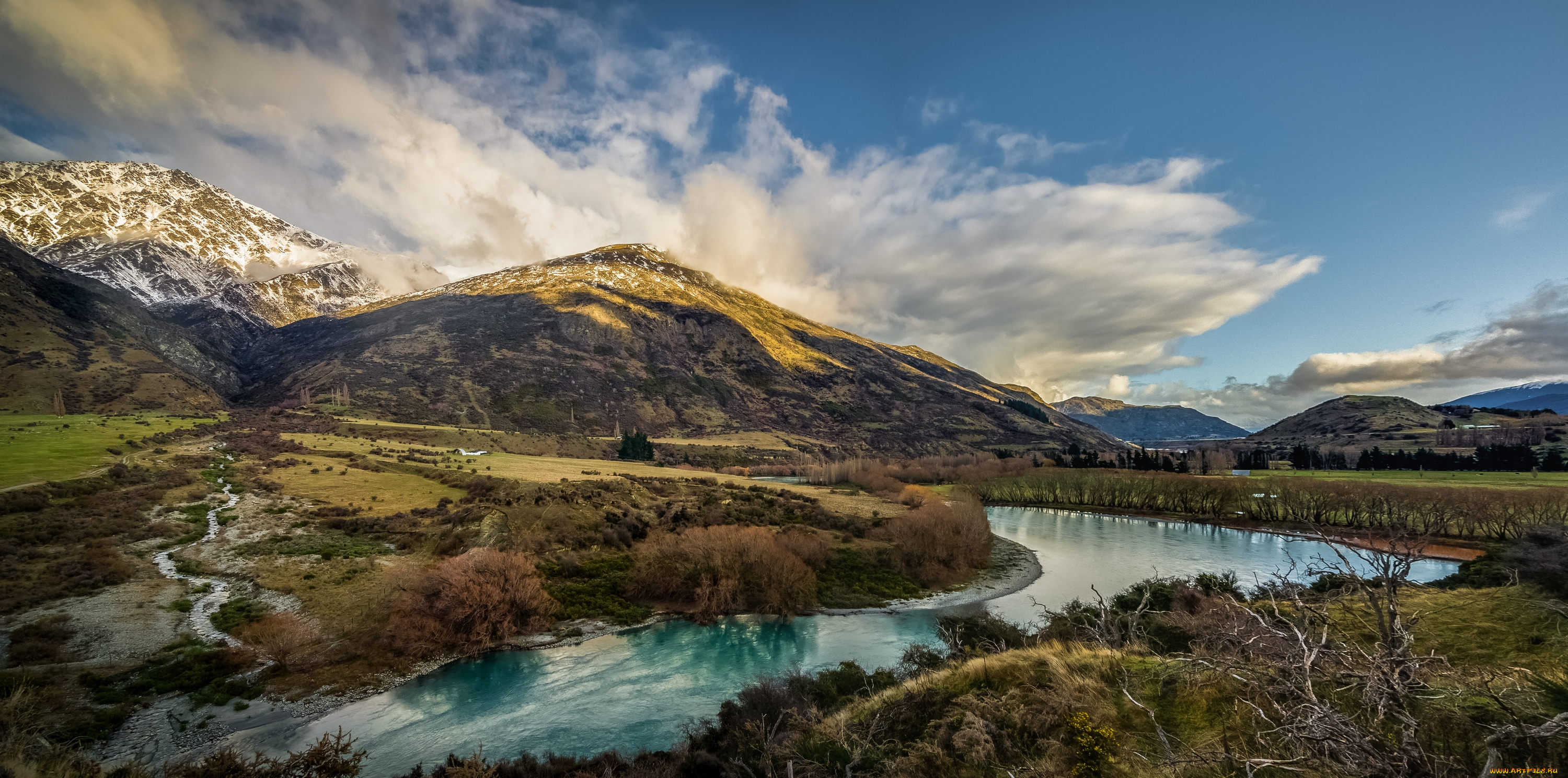 природа, реки, озера, новая, зеландия