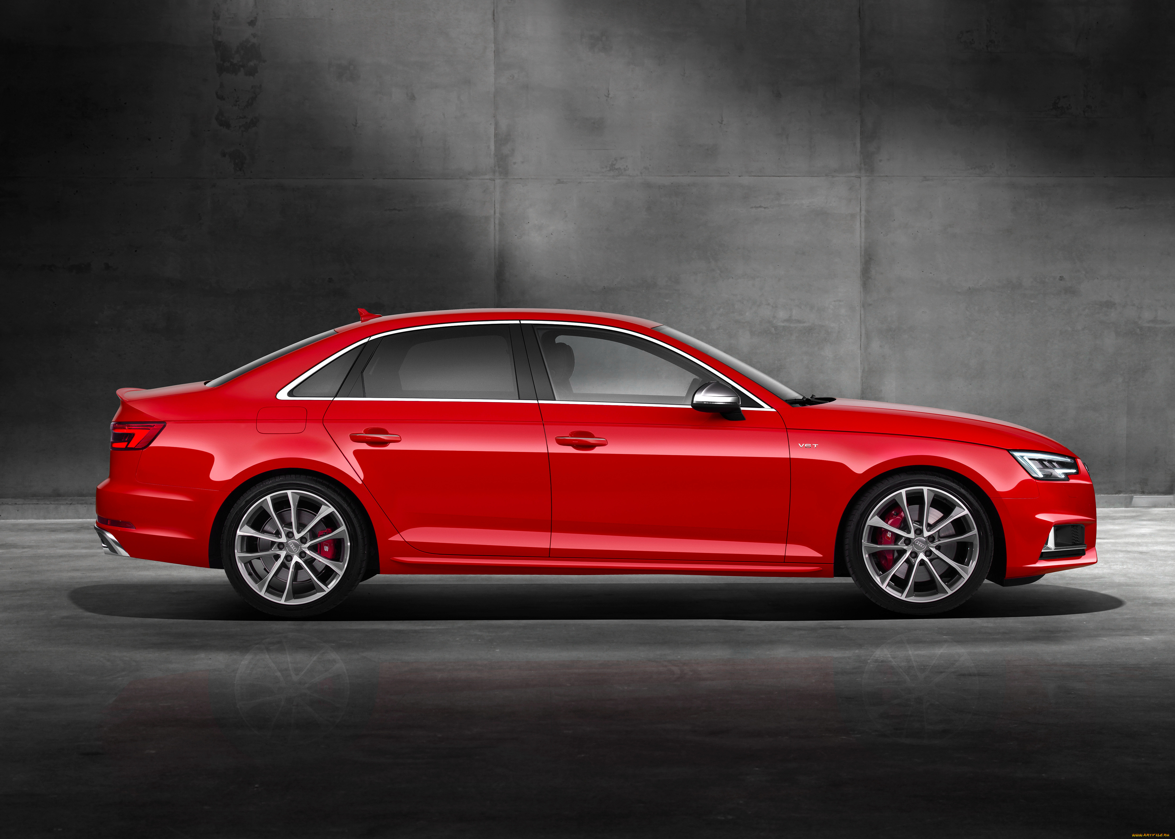 автомобили, audi, красный, 2016г, b9, sedan, s4