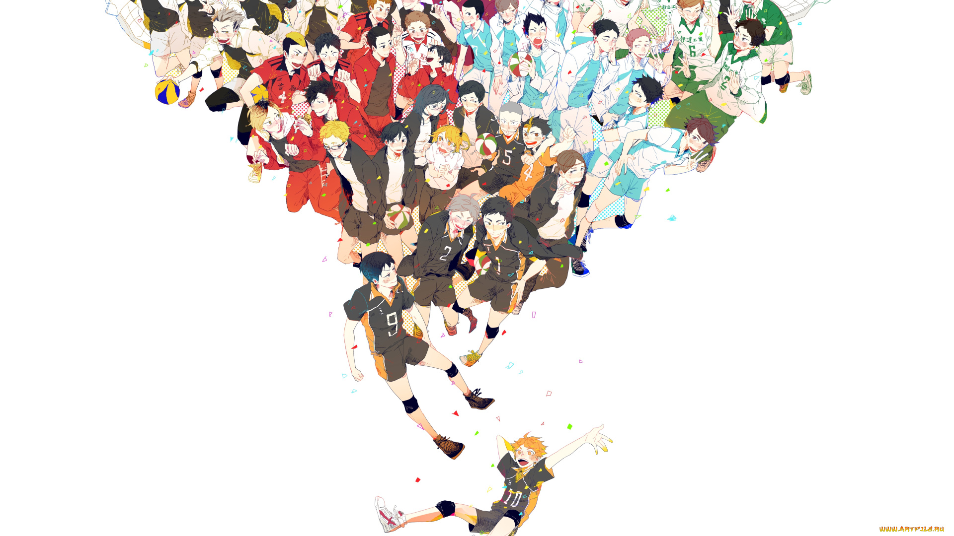 аниме, haikyuu, волейбол, парни