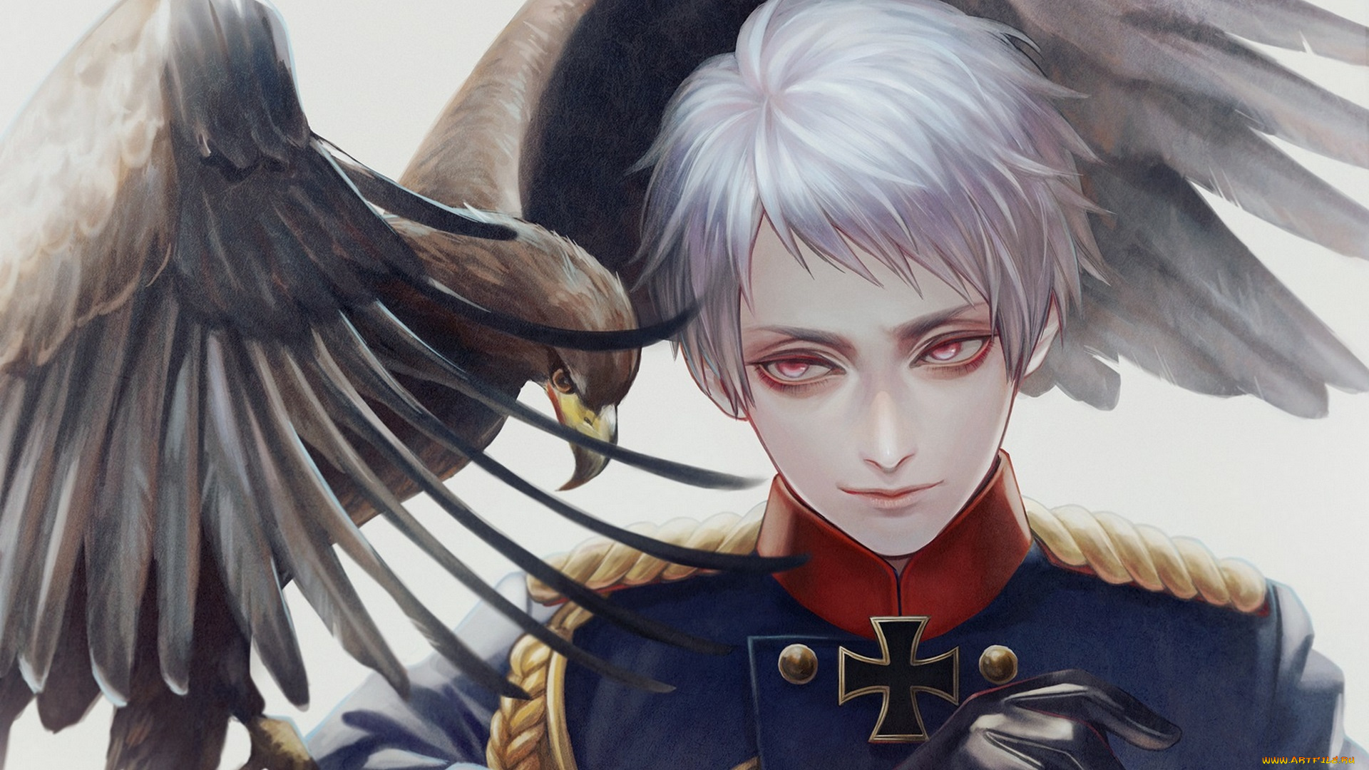 аниме, hetalia, , axis, powers, парень, птица