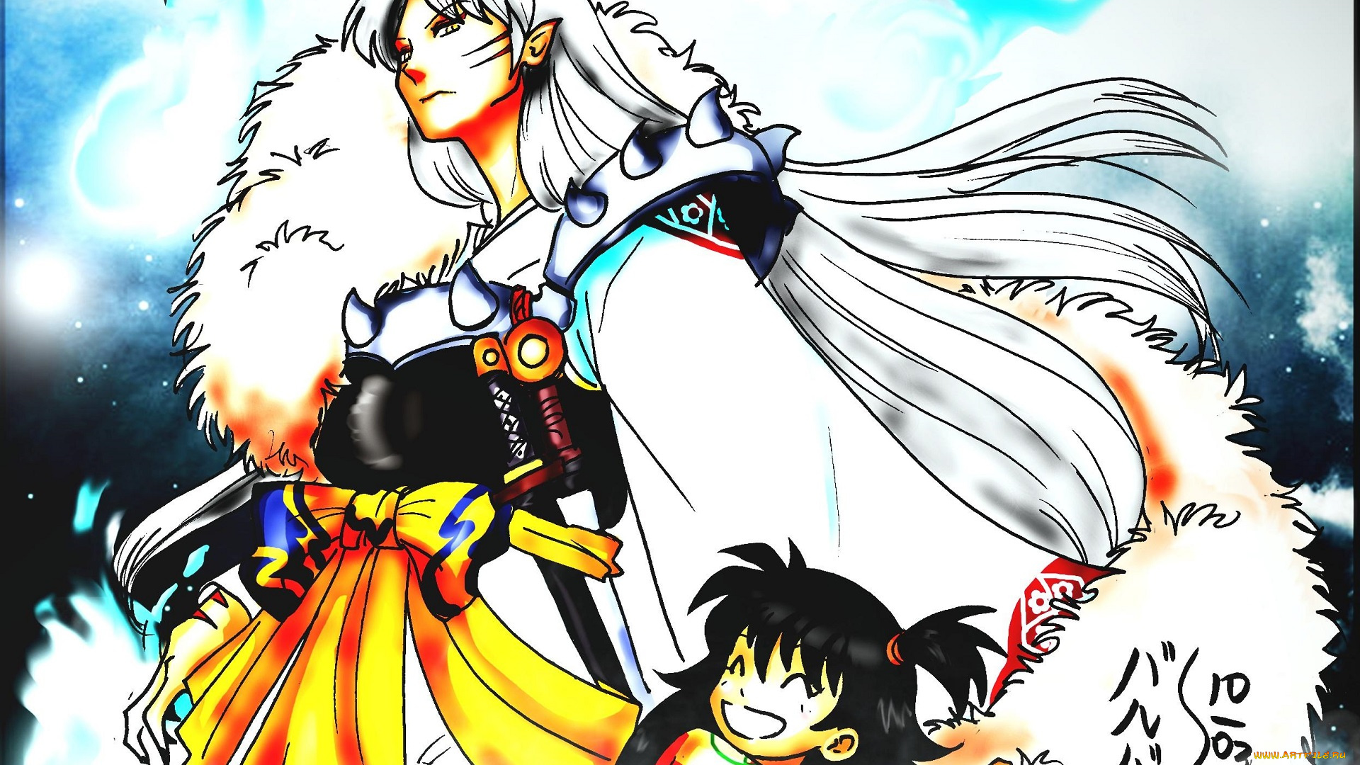 аниме, inuyasha, рин, сешоумару