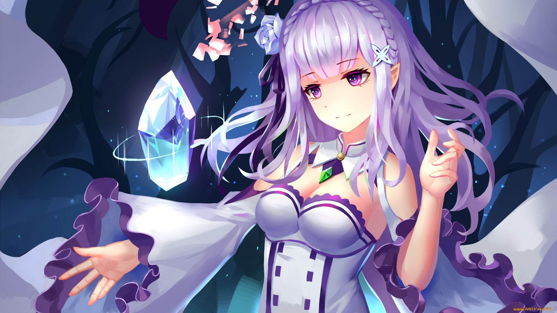 аниме, re, , zero, kara, hajimeru, isekai, seikatsu, фон, взгляд, девушка