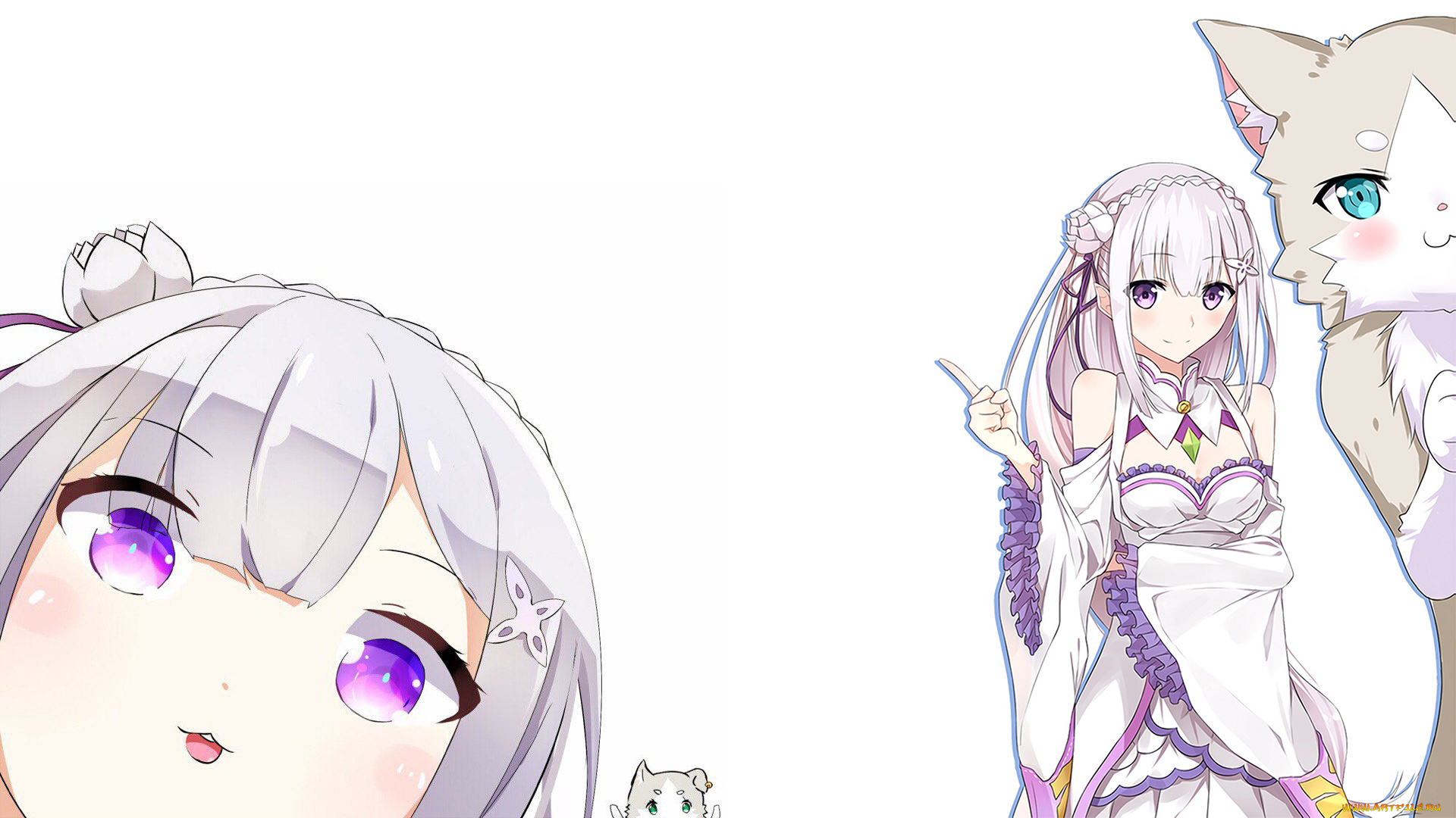 аниме, re, , zero, kara, hajimeru, isekai, seikatsu, фон, взгляд, девушка