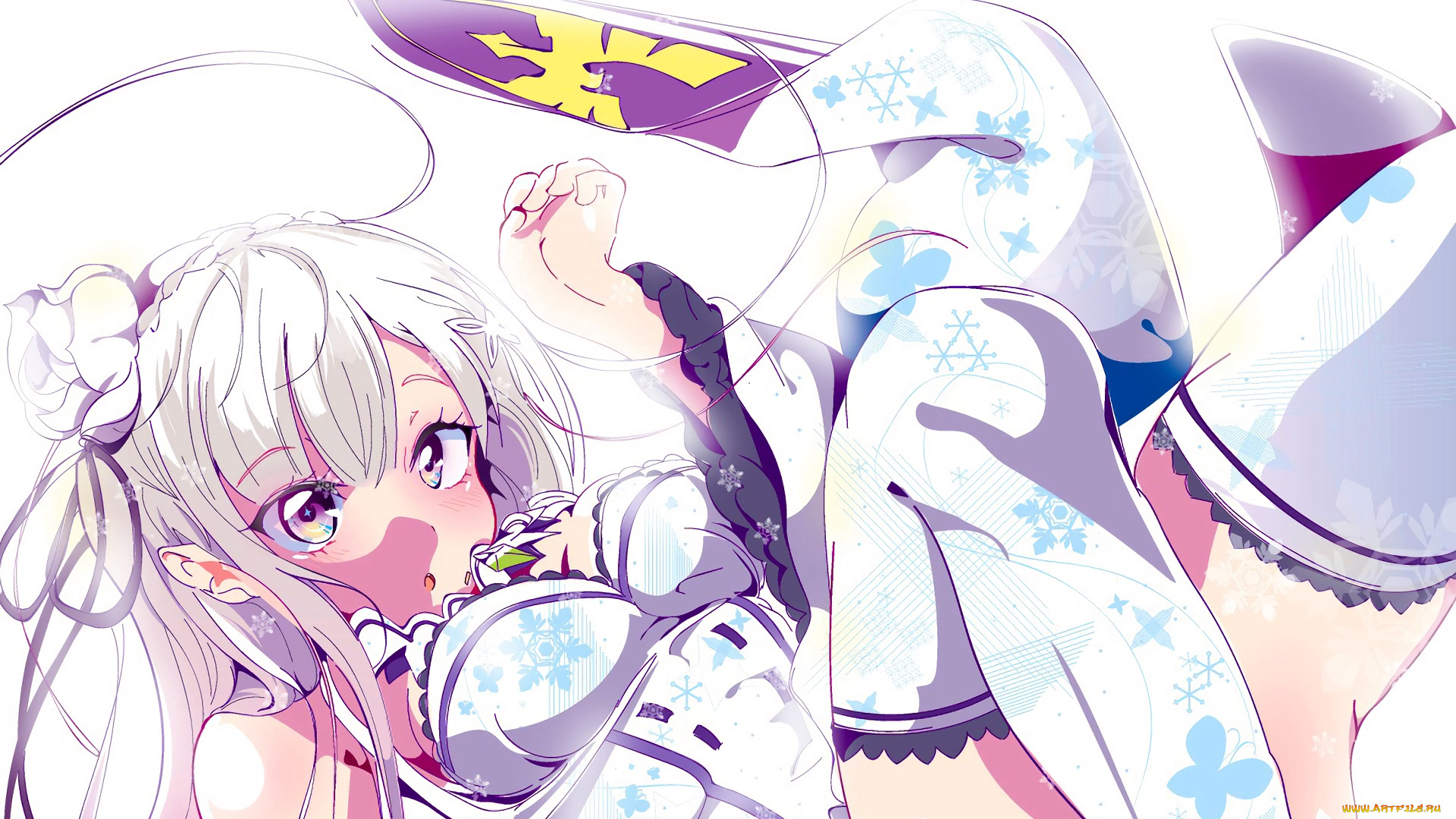 аниме, re, , zero, kara, hajimeru, isekai, seikatsu, девушка, взгляд, фон