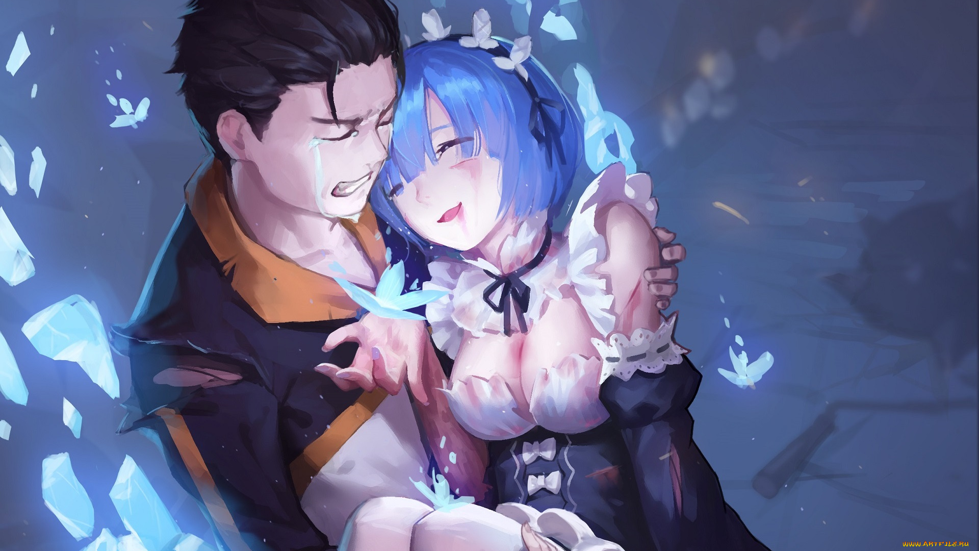 аниме, re, , zero, kara, hajimeru, isekai, seikatsu, субару, рем