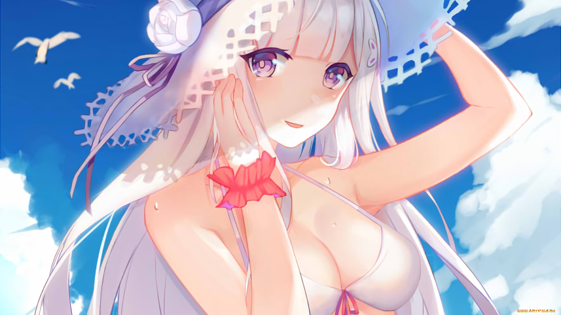 аниме, re, , zero, kara, hajimeru, isekai, seikatsu, фон, взгляд, девушка