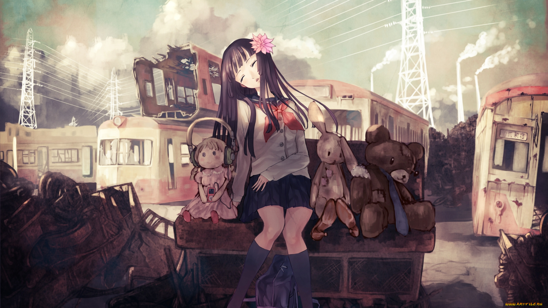 аниме, unknown, , другое, фон, взгляд, девушка