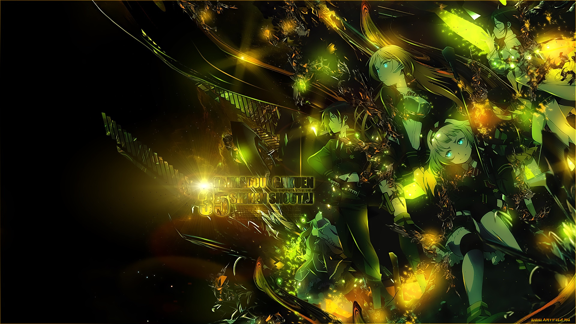 аниме, unknown, , другое, взгляд, девушки, фон