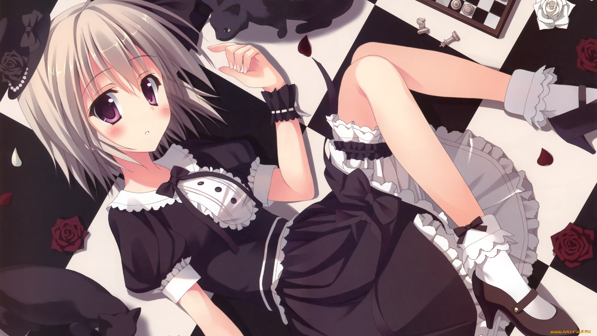 аниме, unknown, , другое, взгляд, фон, девушка