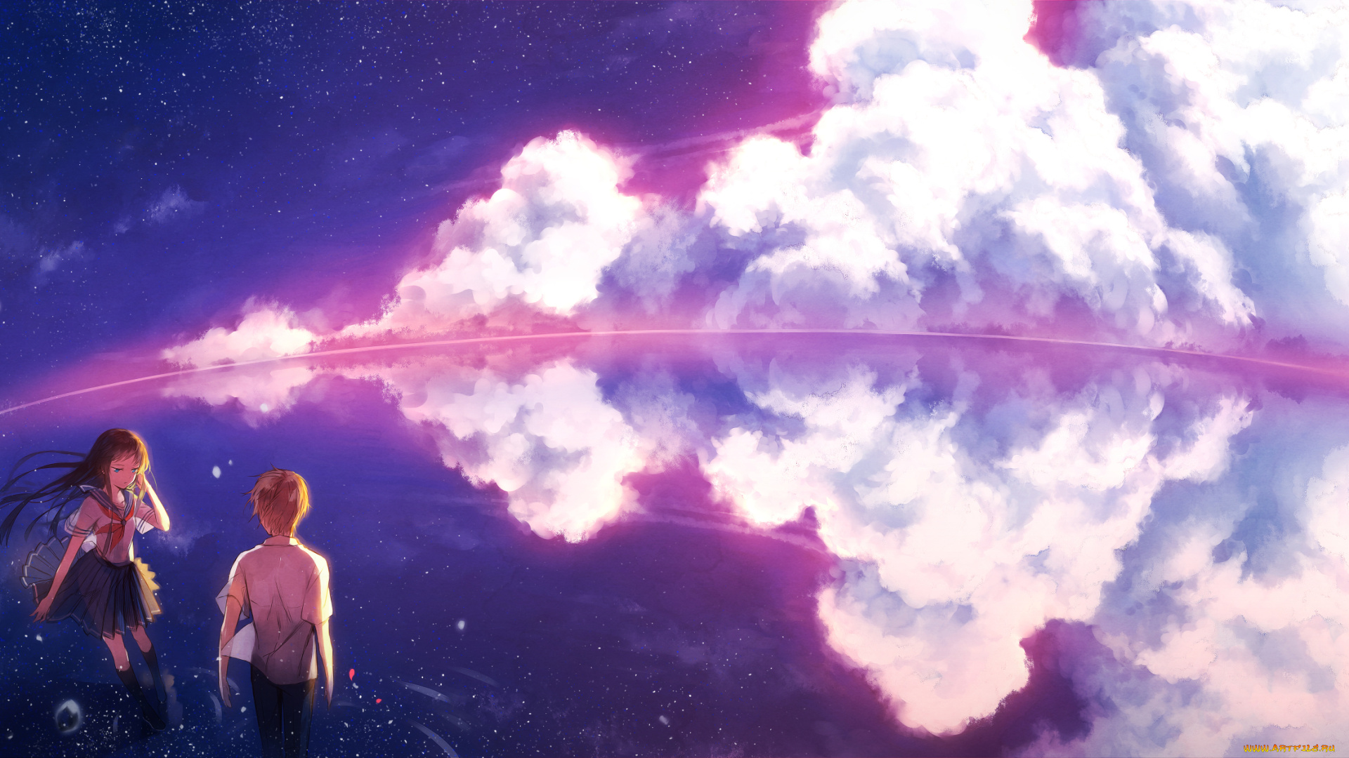 аниме, unknown, , другое, взгляд, фон, девушка