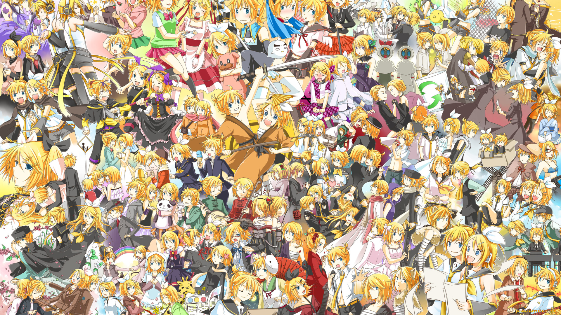 аниме, vocaloid, фон, взгляд, девушки