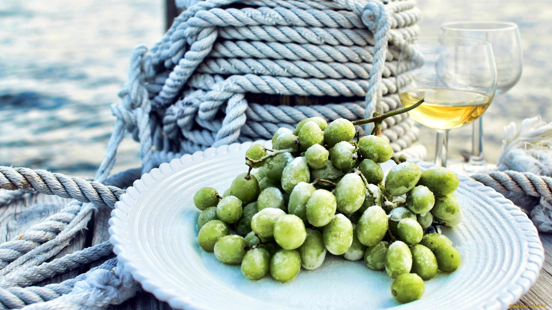 еда, виноград, вино, бокалы, замороженные, ягоды