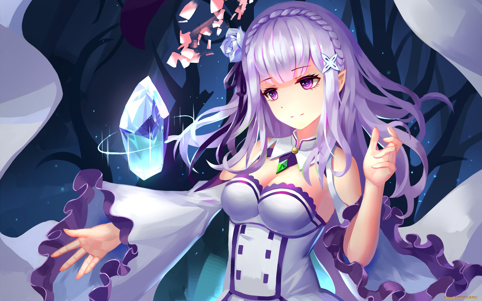 аниме, re, , zero, kara, hajimeru, isekai, seikatsu, фон, взгляд, девушка