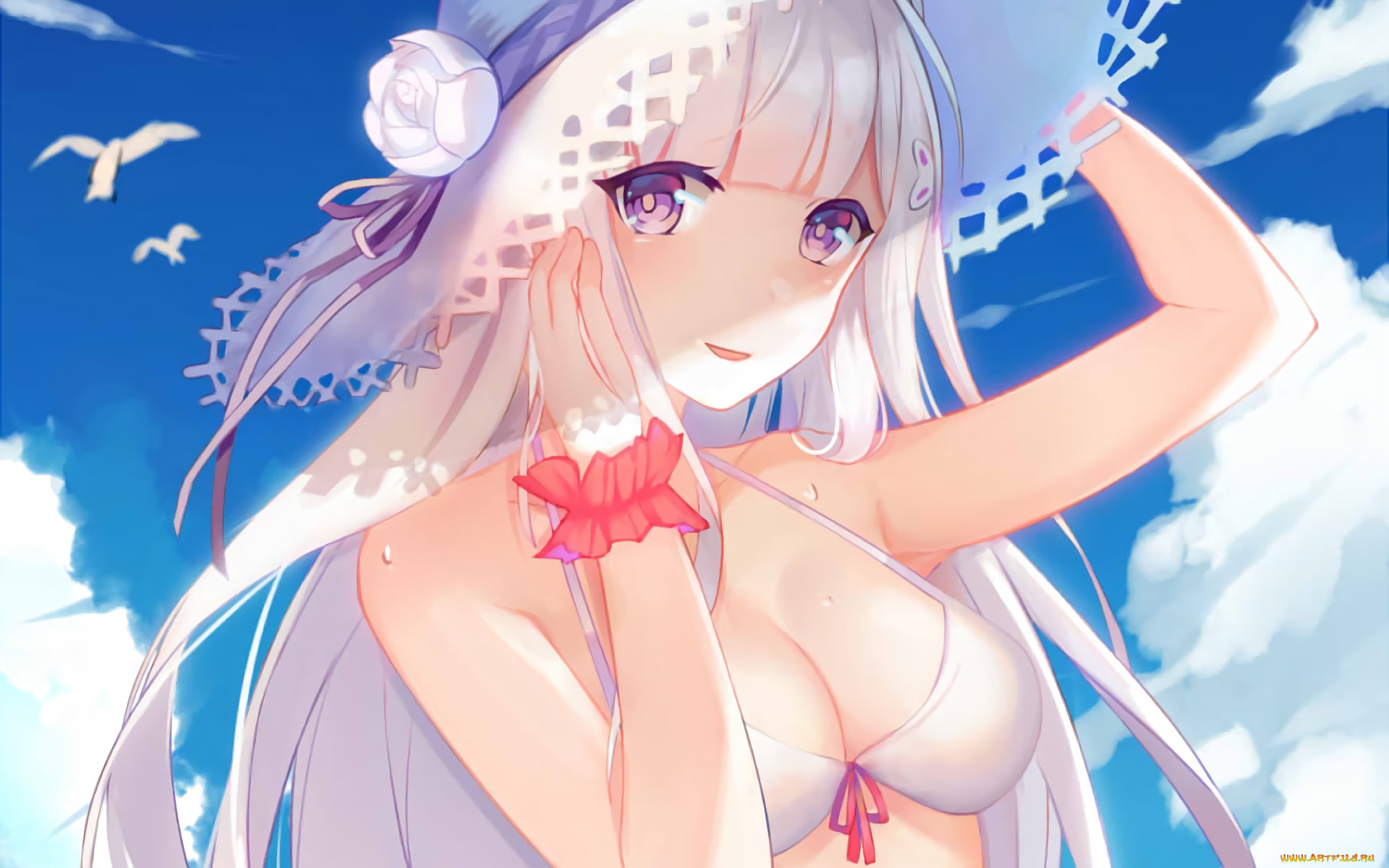 аниме, re, , zero, kara, hajimeru, isekai, seikatsu, фон, взгляд, девушка