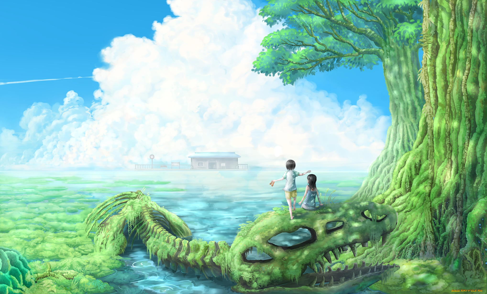 аниме, unknown, , другое, фон, взгляд, девушка