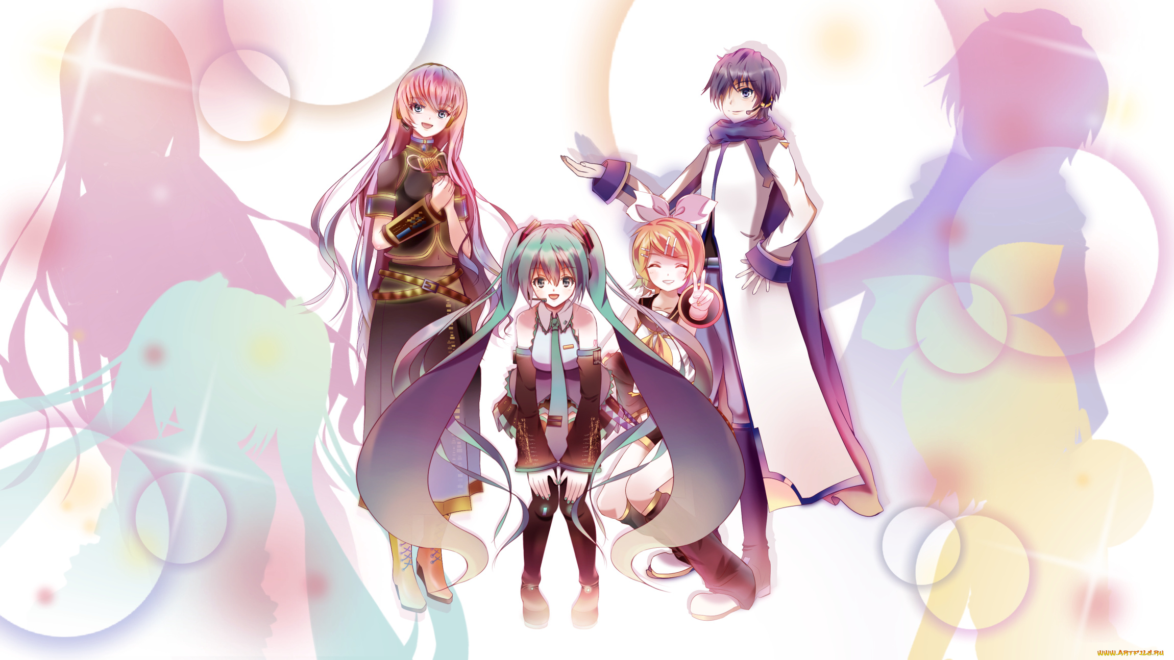 аниме, vocaloid, megurine, luka, kaito, hatsune, miku, kagamine, rin