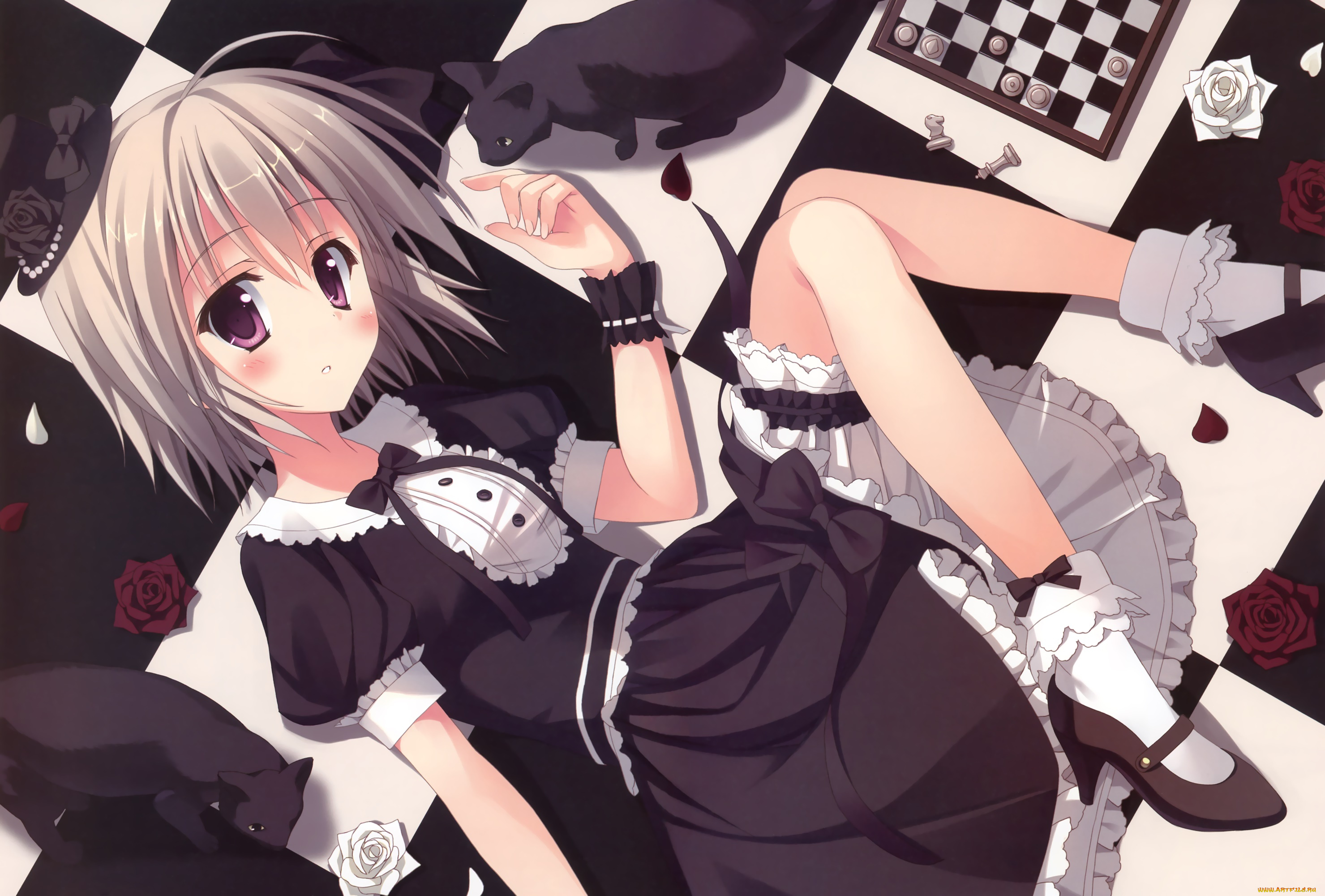 аниме, unknown, , другое, взгляд, фон, девушка