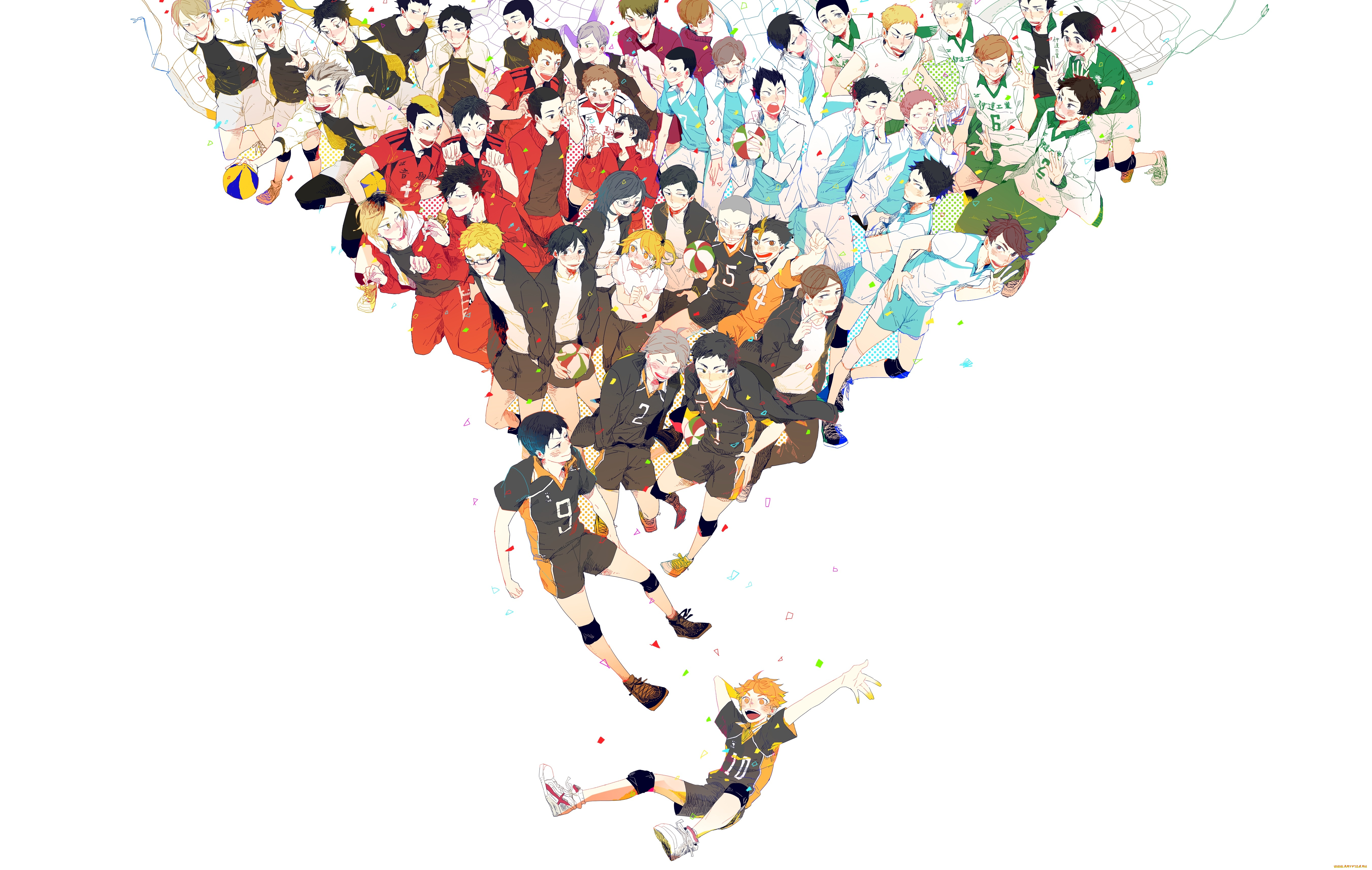 аниме, haikyuu, волейбол, парни