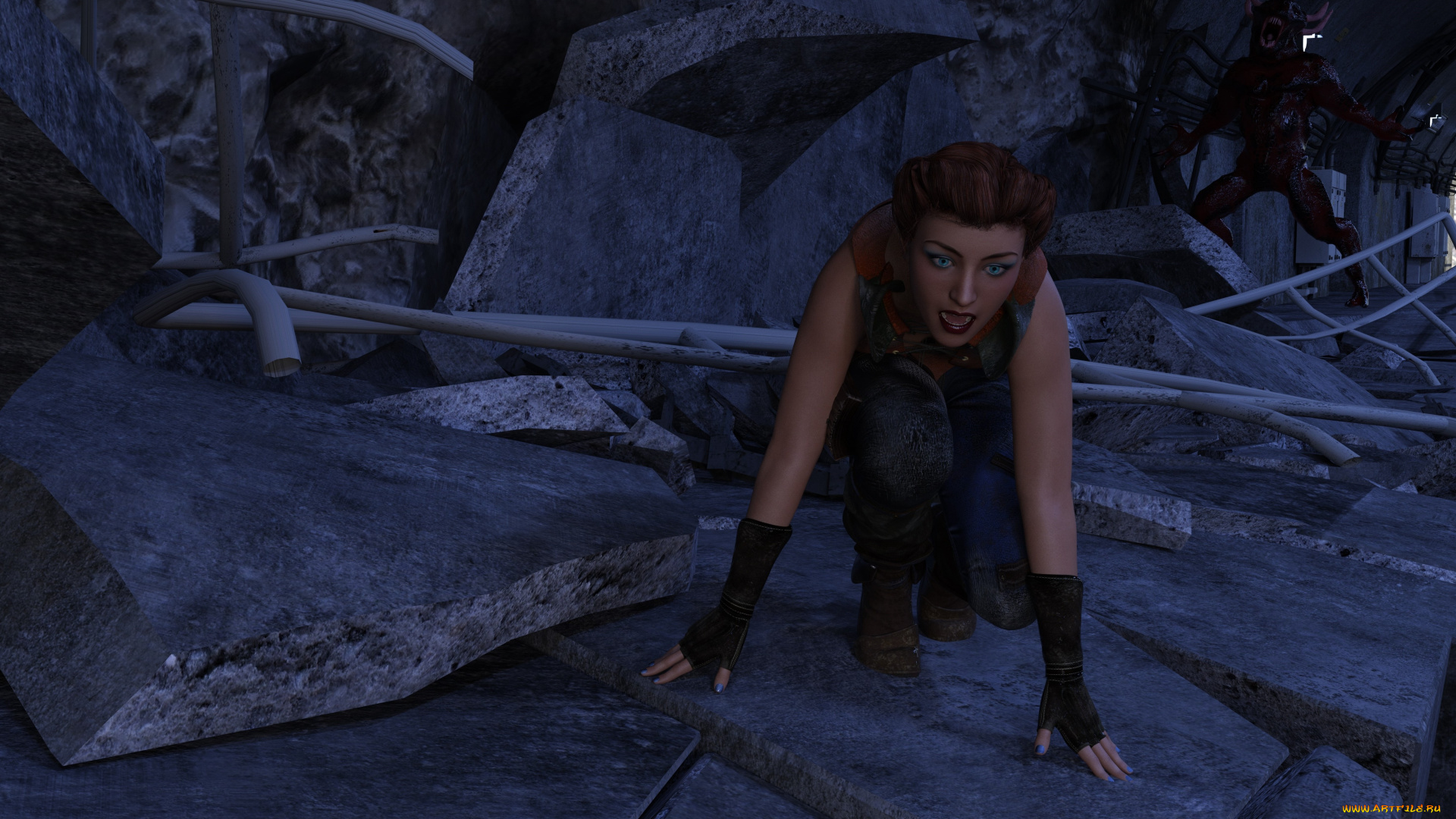 3д, графика, фантазия, , fantasy, девушка, взгляд, фон