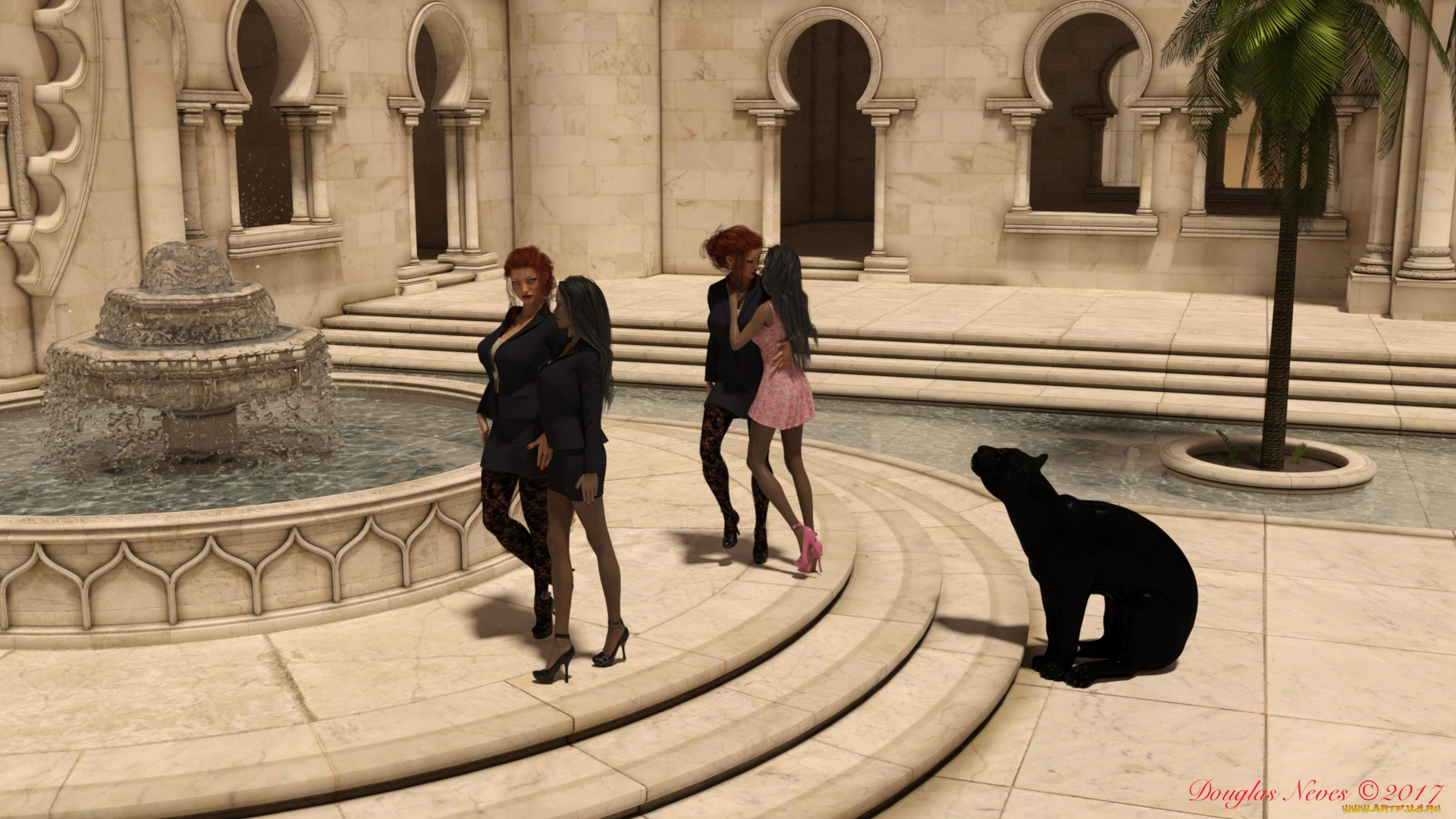 3д, графика, люди, , people, девушки, фон, взгляд