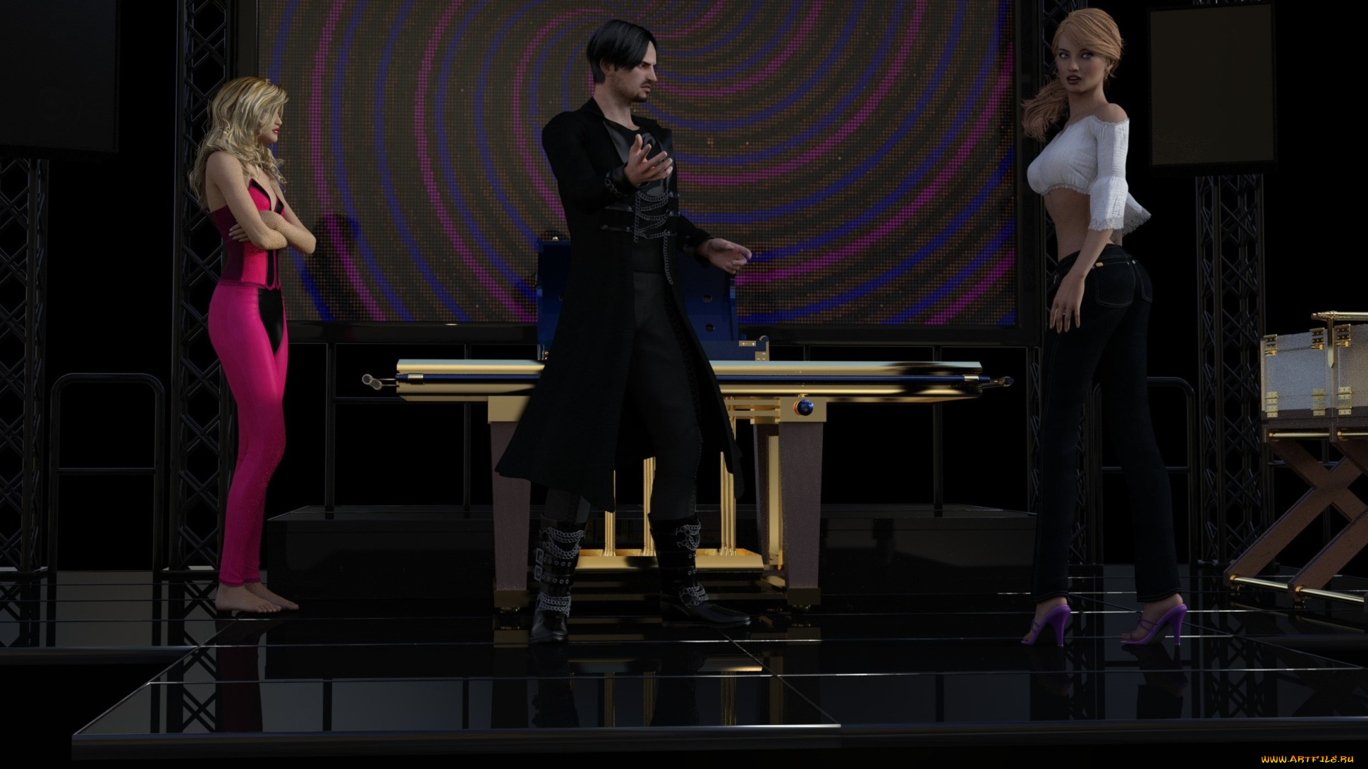 3д, графика, люди, , people, девушки, взгляд, фон