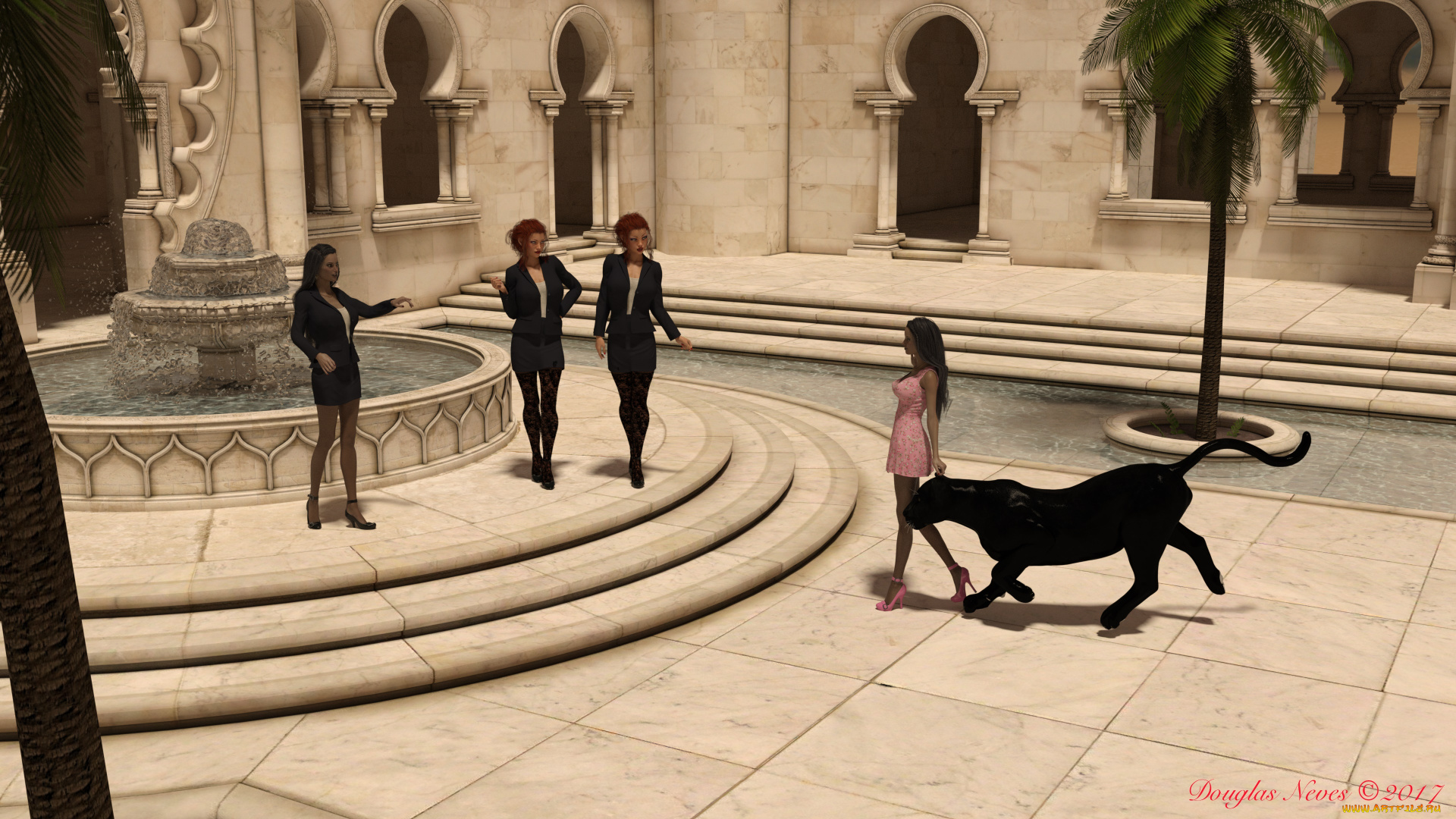 3д, графика, люди, , people, взгляд, фон, девушки