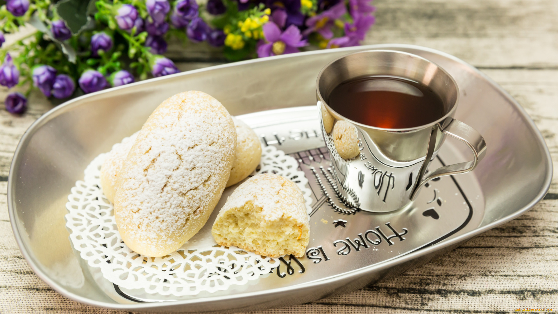 еда, напитки, , Чай, цветы, чай, печенье