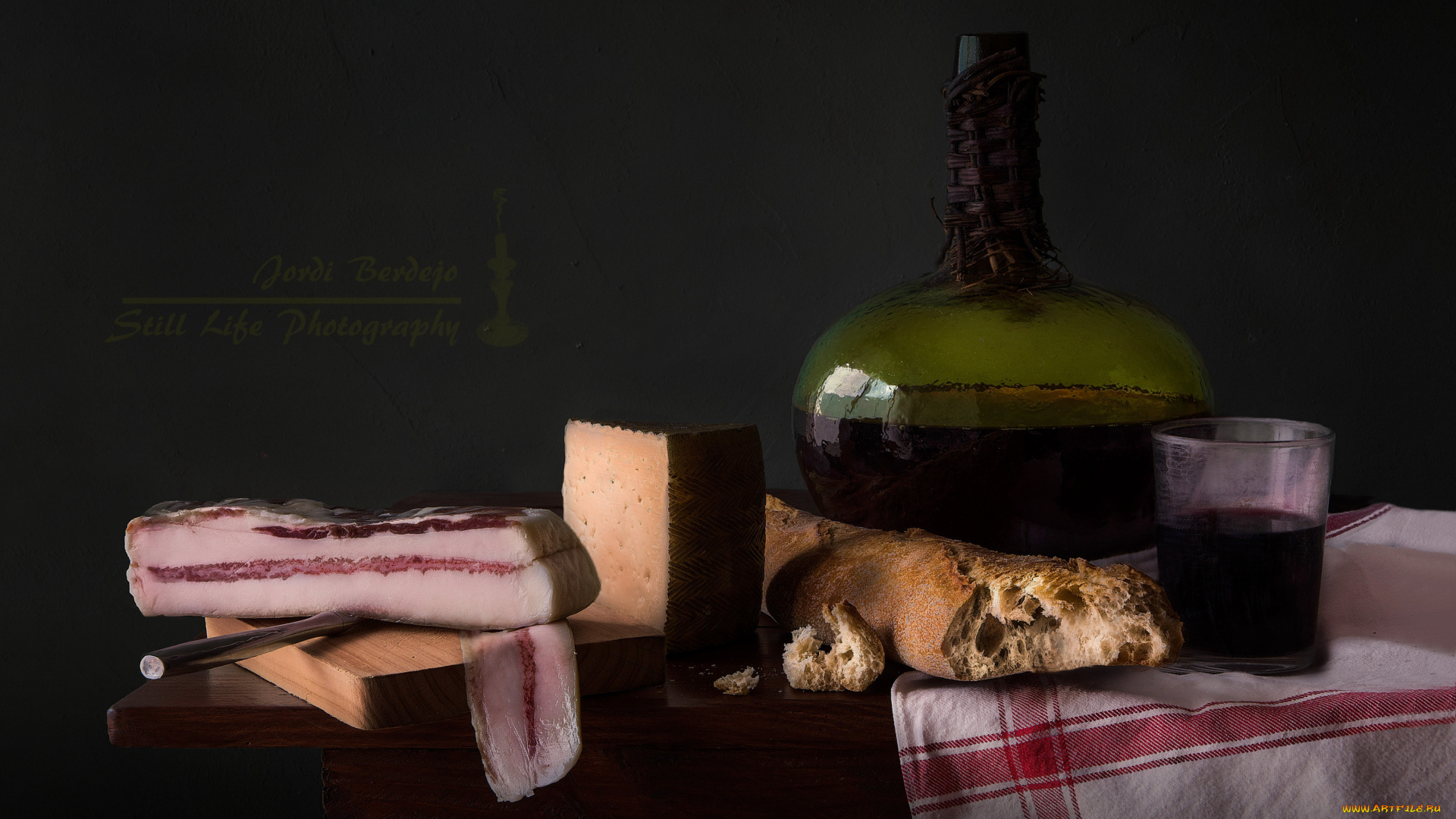еда, натюрморт, хлеб, посуда, сало
