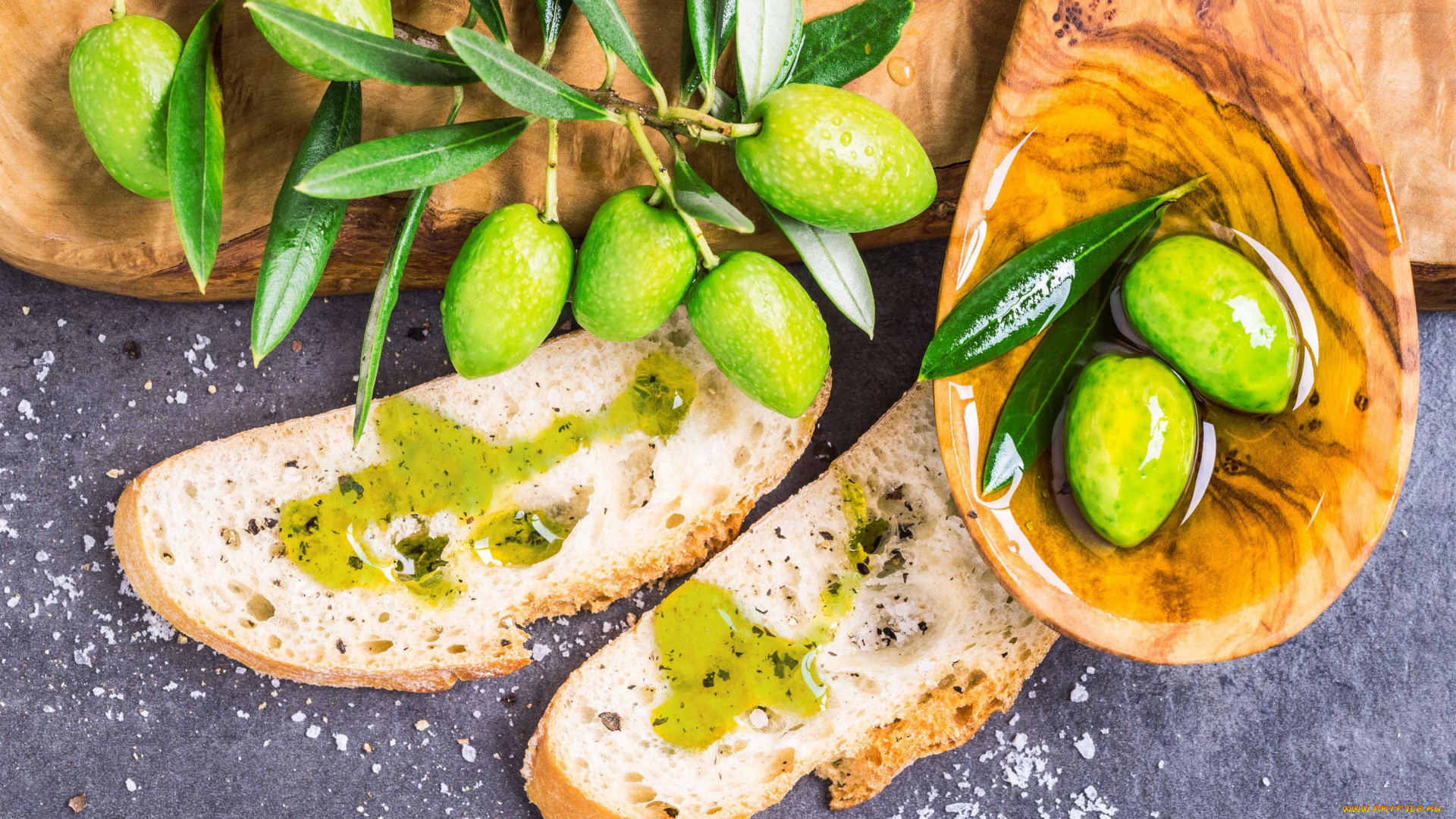 еда, разное, оливки, хлеб, масло