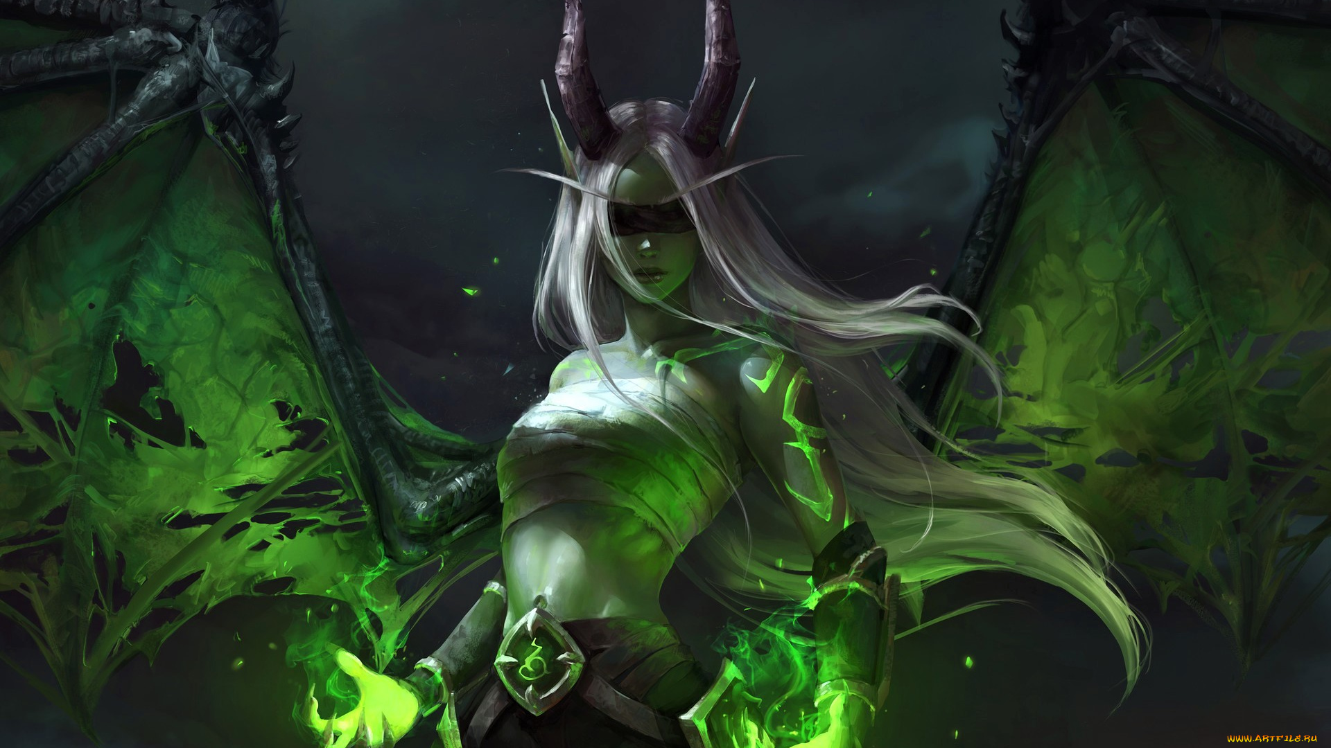 фэнтези, существа, взгляд, фон, девушка