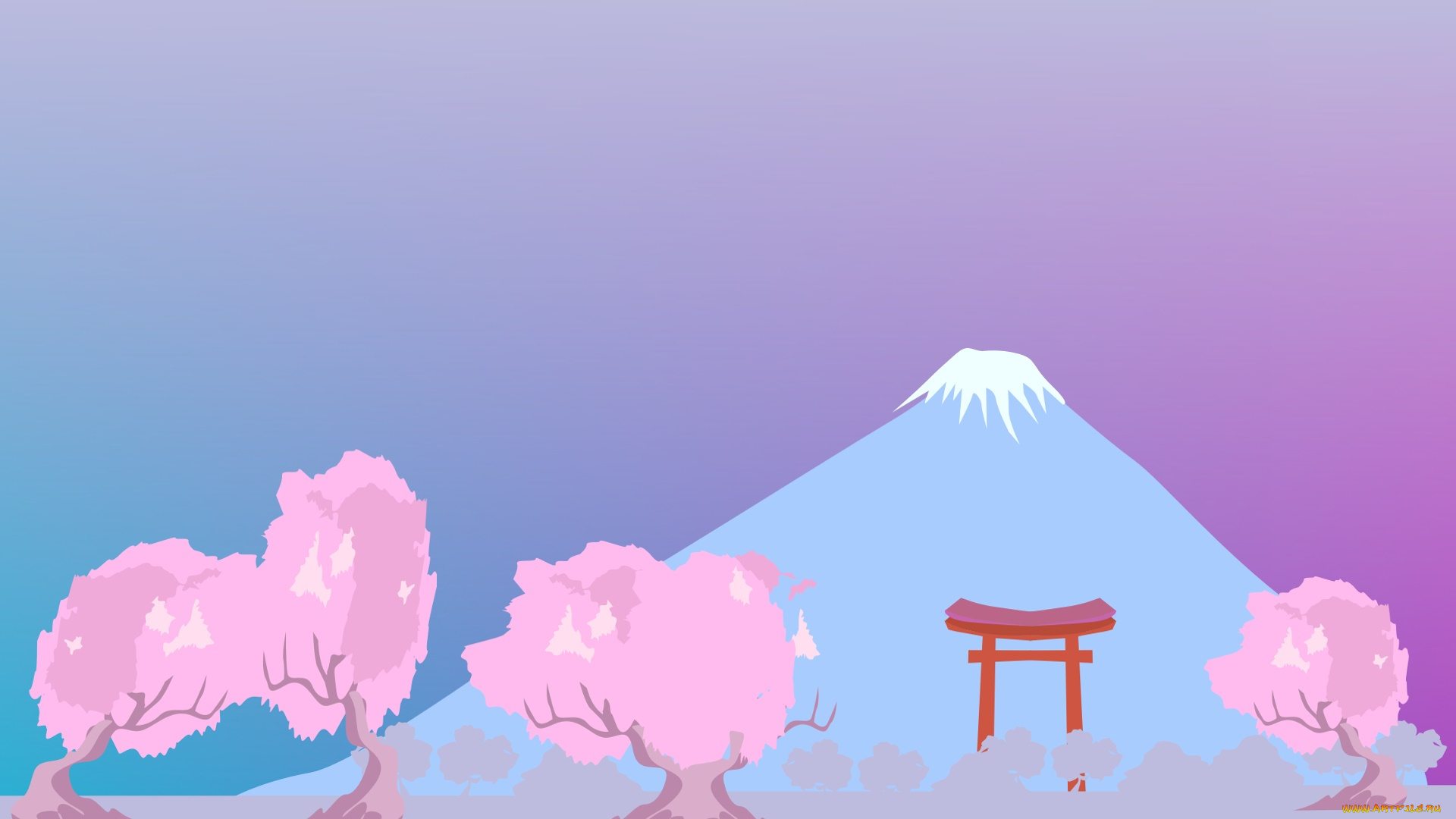 векторная, графика, природа, , nature, гора, фон, деревья