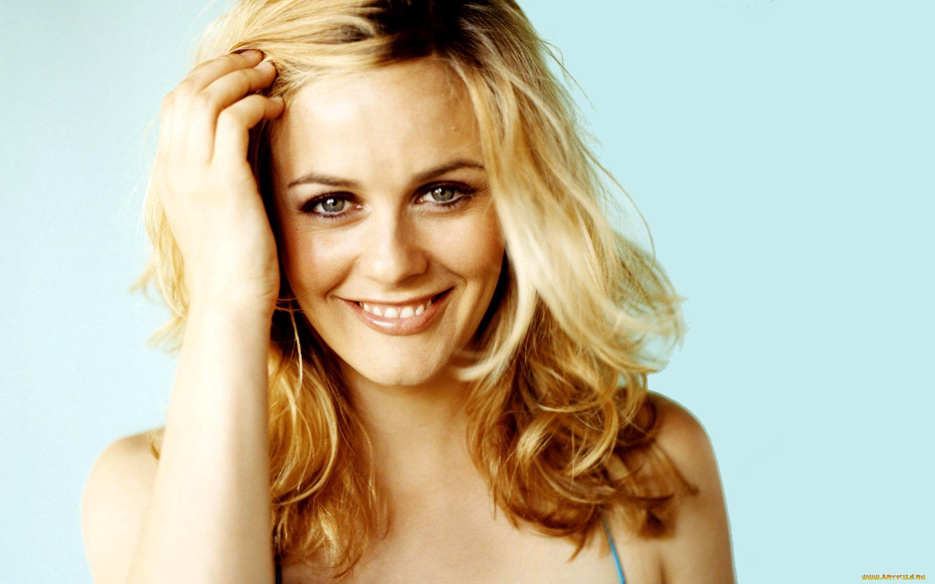 девушки, alicia, silverstone, лицо, улыбка, актриса, блондинка, алисия, силверстоун