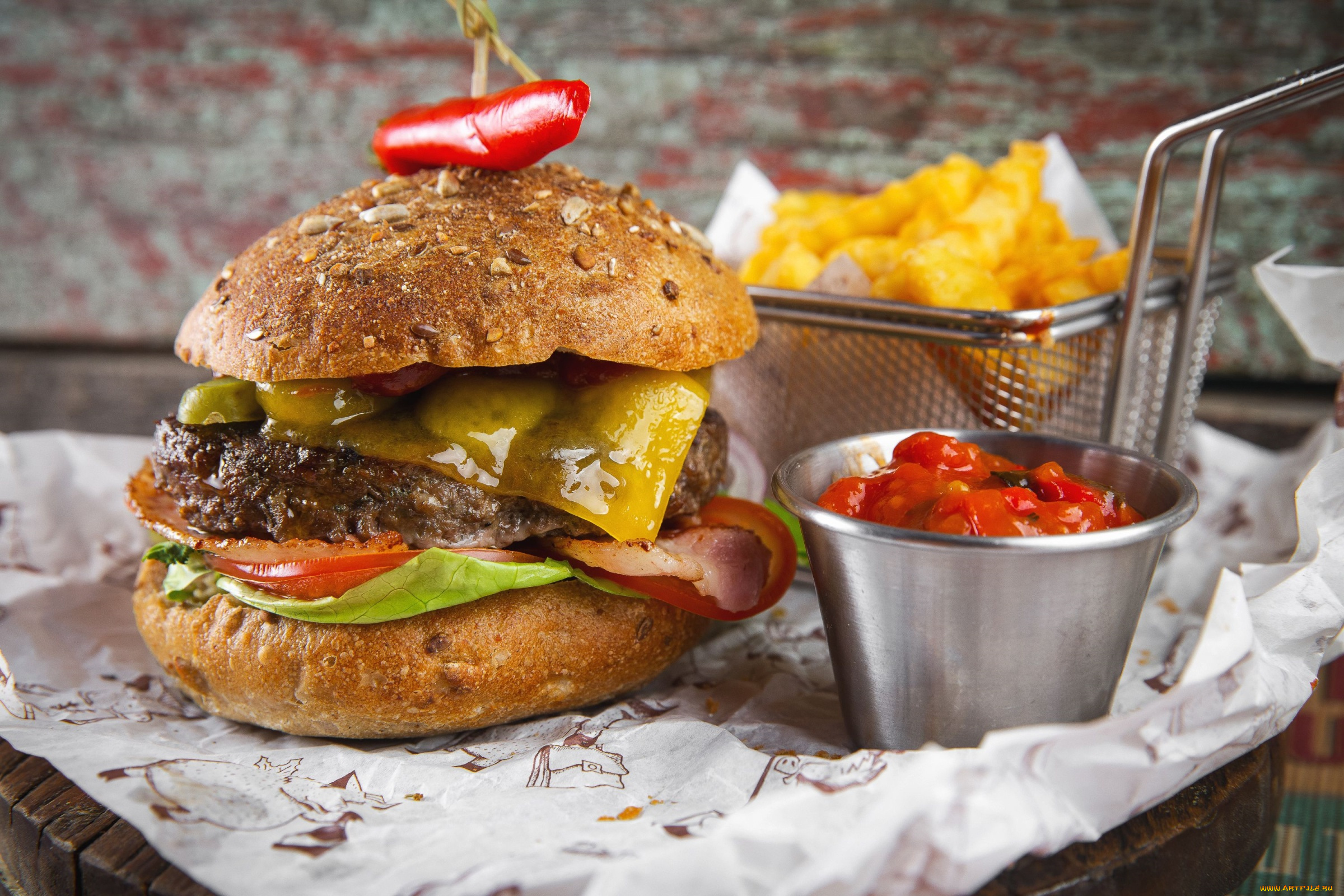 еда, бутерброды, , гамбургеры, , канапе, бургер, картошка-фри, начинка, соус