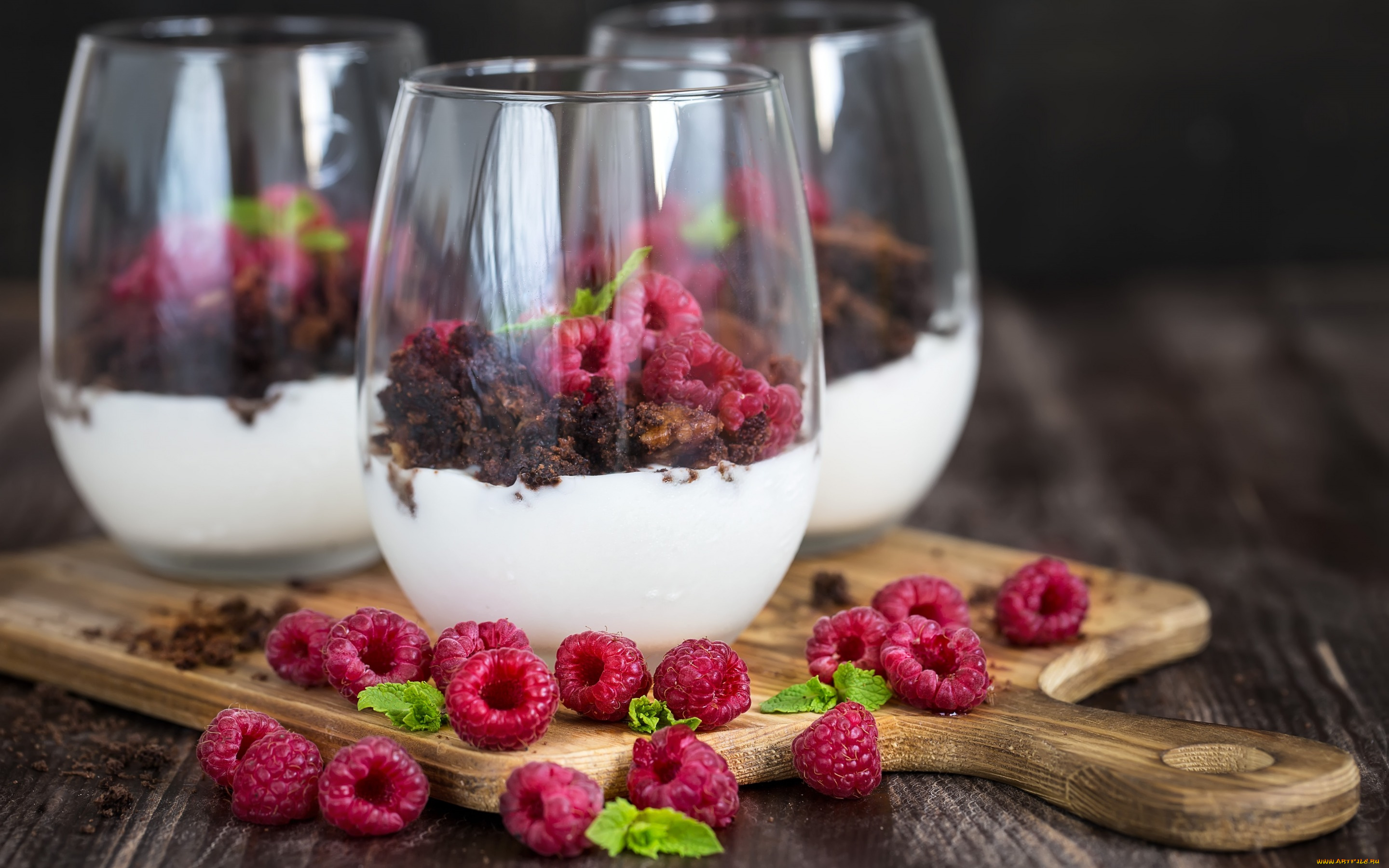 еда, мороженое, , десерты, йогурт, малина, стаканы, десерт
