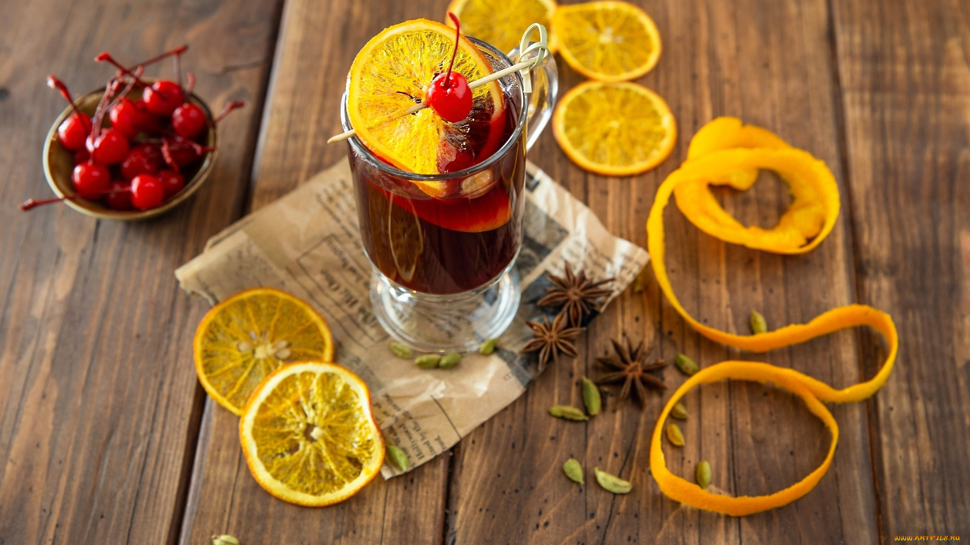 еда, напитки, цедра, глинтвейн