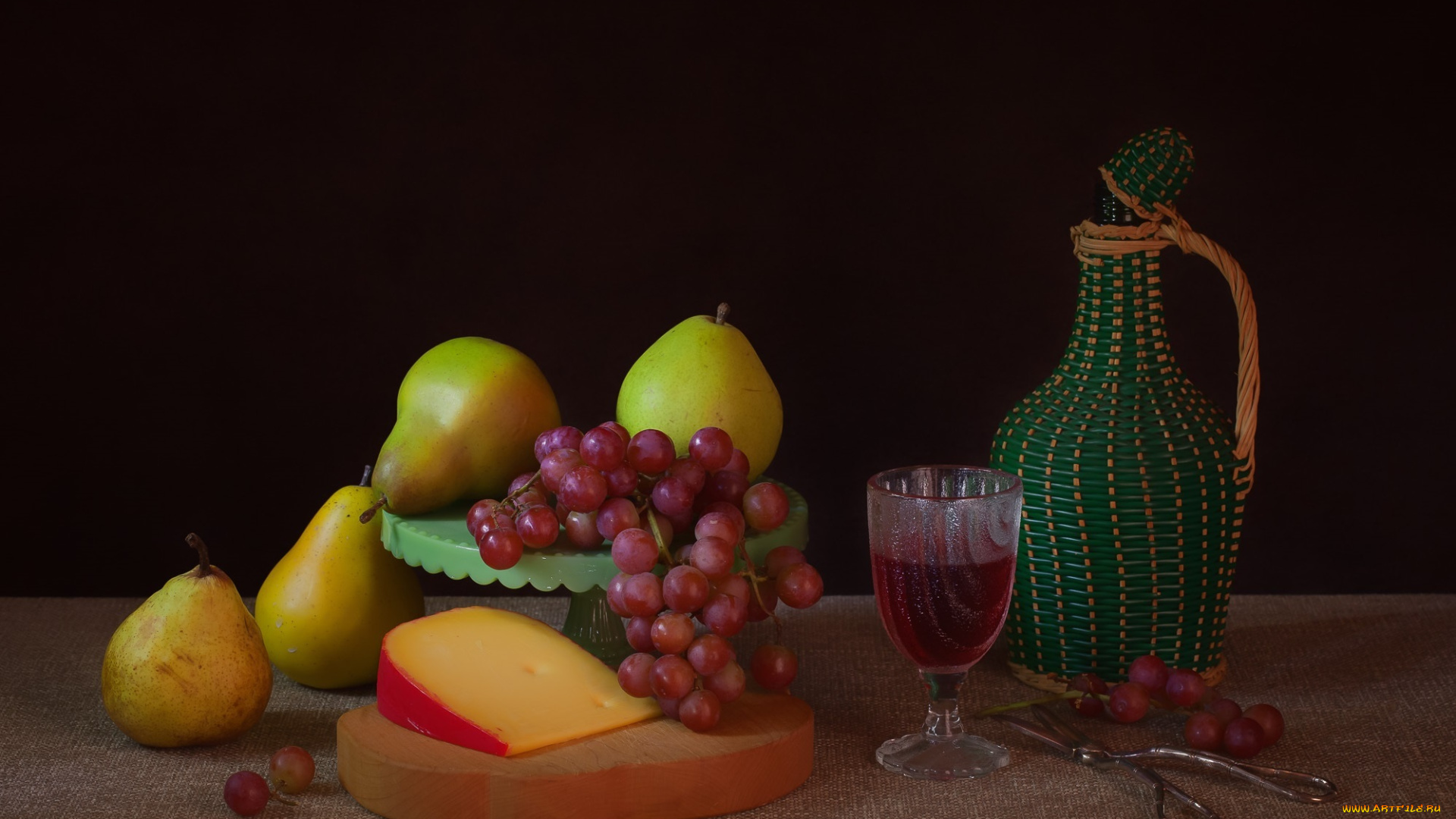 еда, натюрморт, виноград, сыр