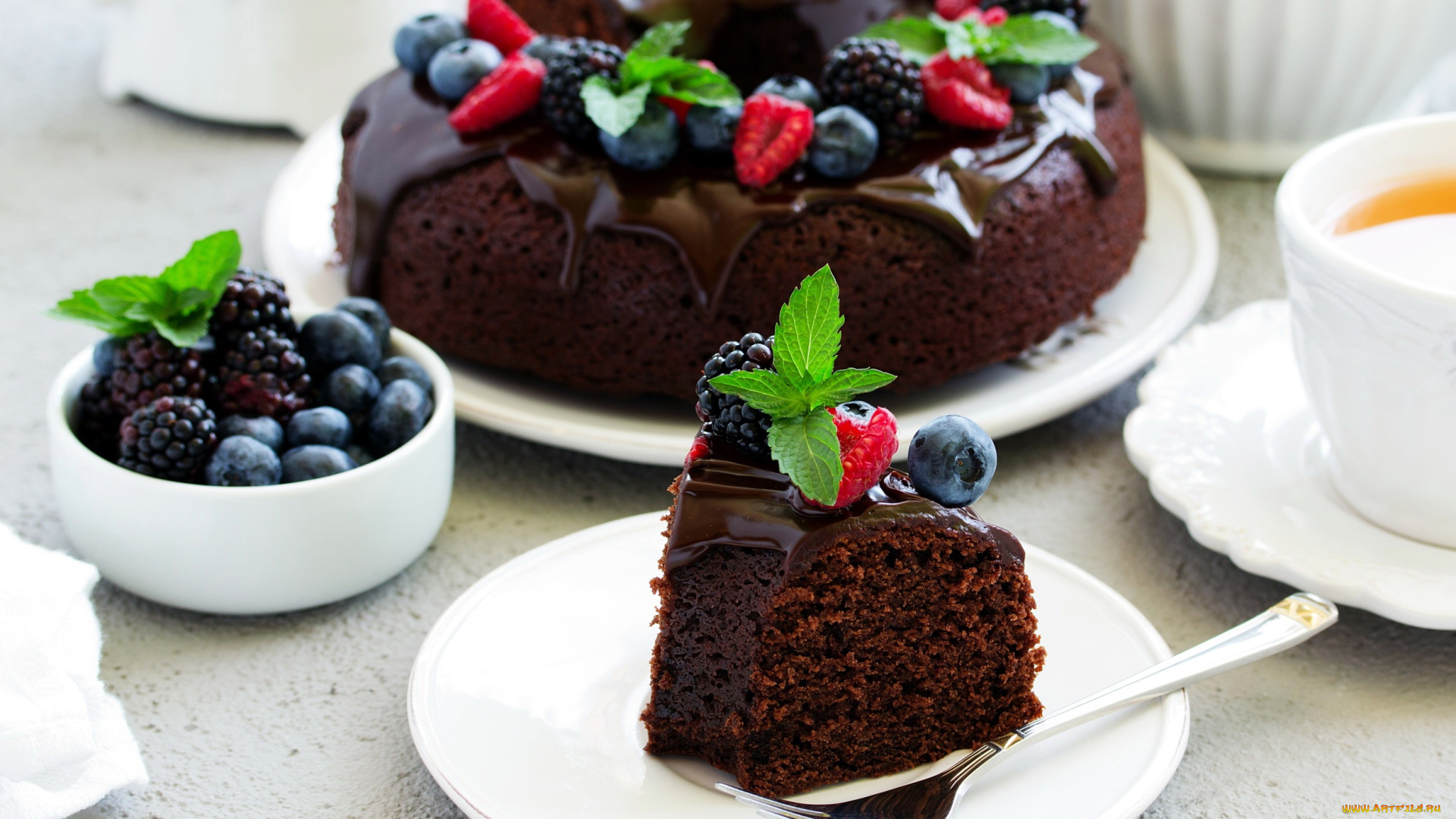еда, торты, торт, ягоды