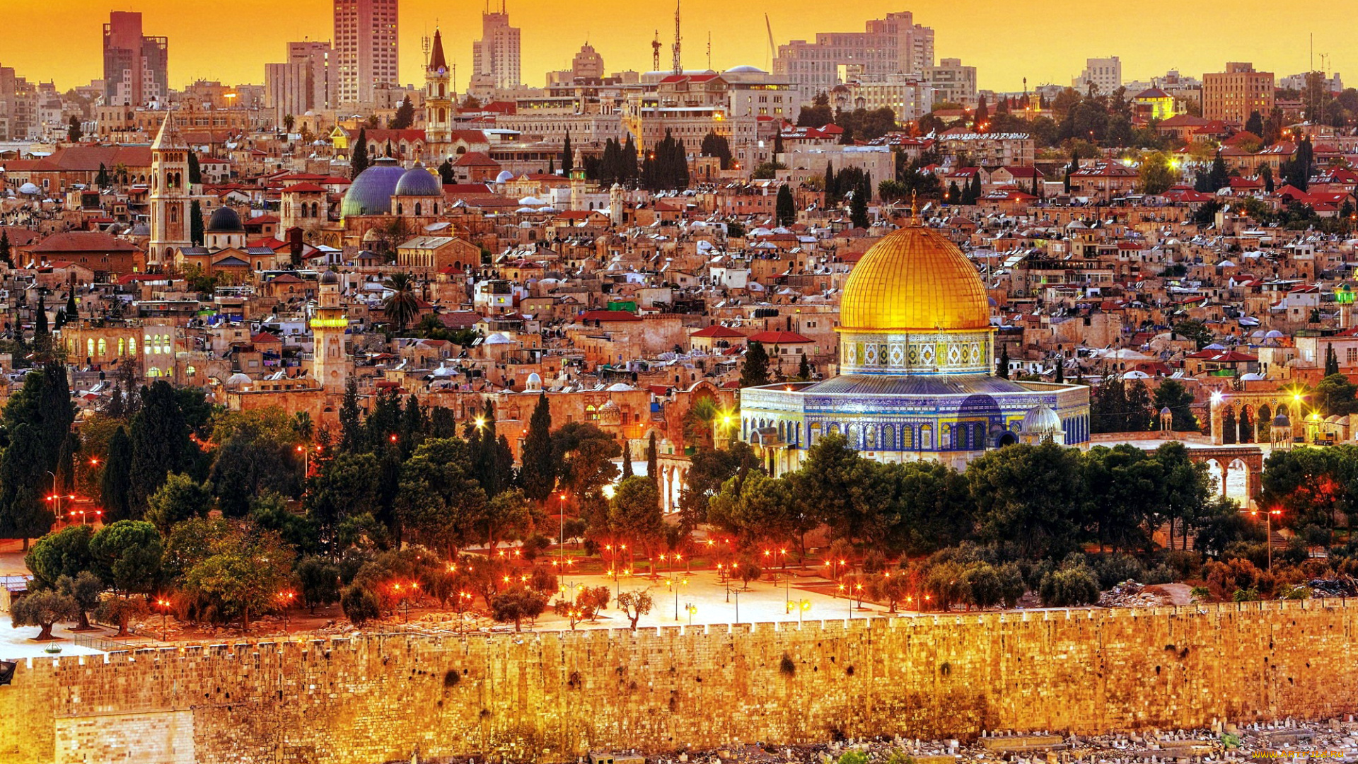 города, иерусалим, , израиль, панорама