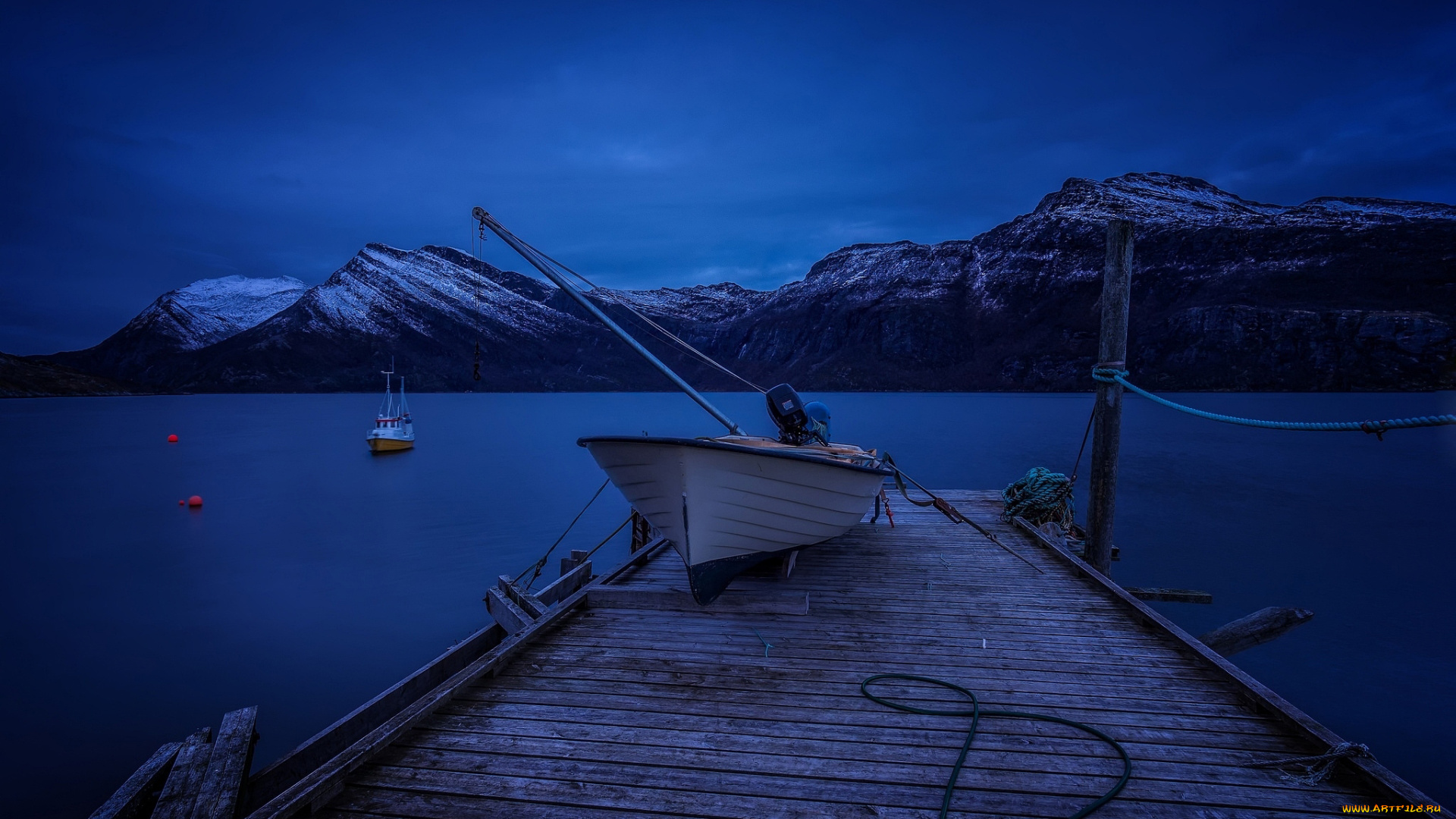 корабли, моторные, лодки, ночь, лодка, река