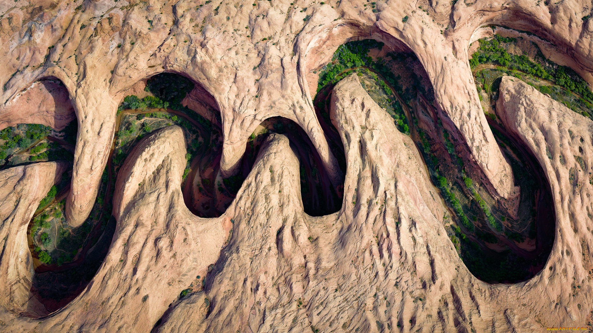 природа, реки, озера, meandering, canyon, река, горы