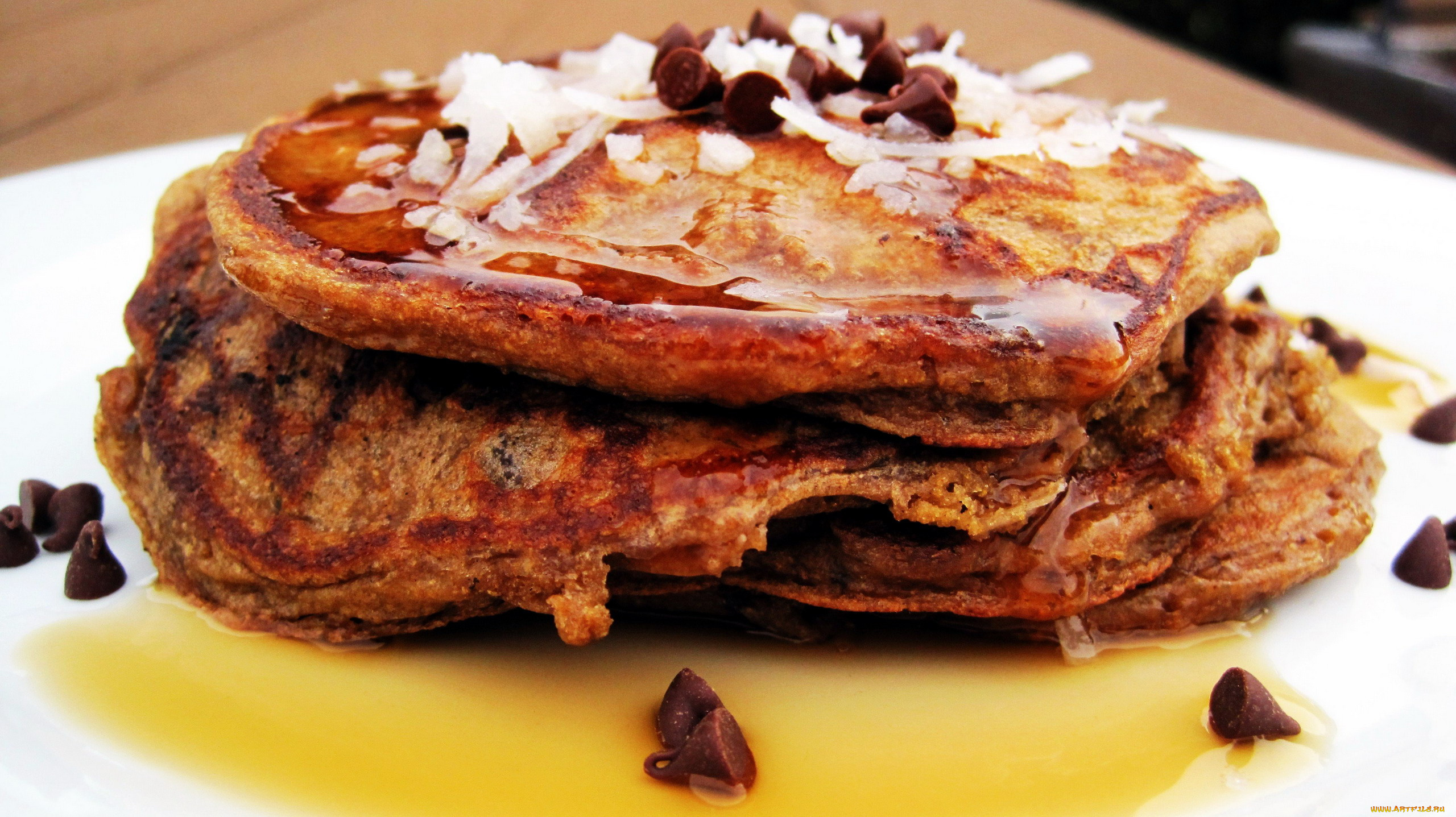 еда, блины, , оладьи, сироп, оладьи