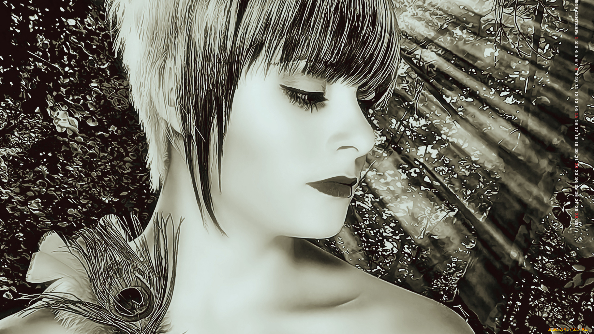 календари, компьютерный, дизайн, calendar, девушка, стрижка, женщина, лицо, профиль, 2019