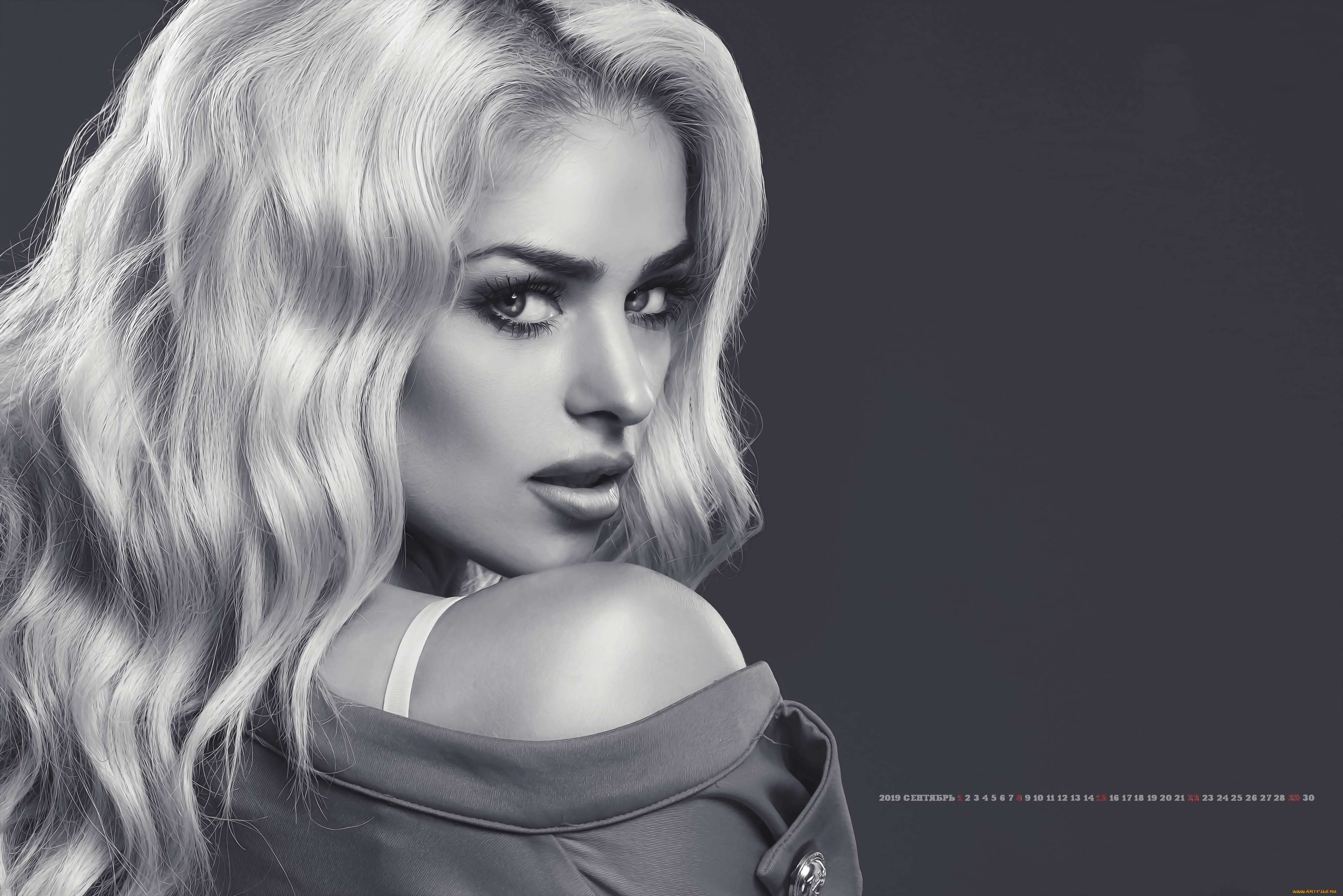 календари, компьютерный, дизайн, 2019, calendar, женщина, взгляд, девушка