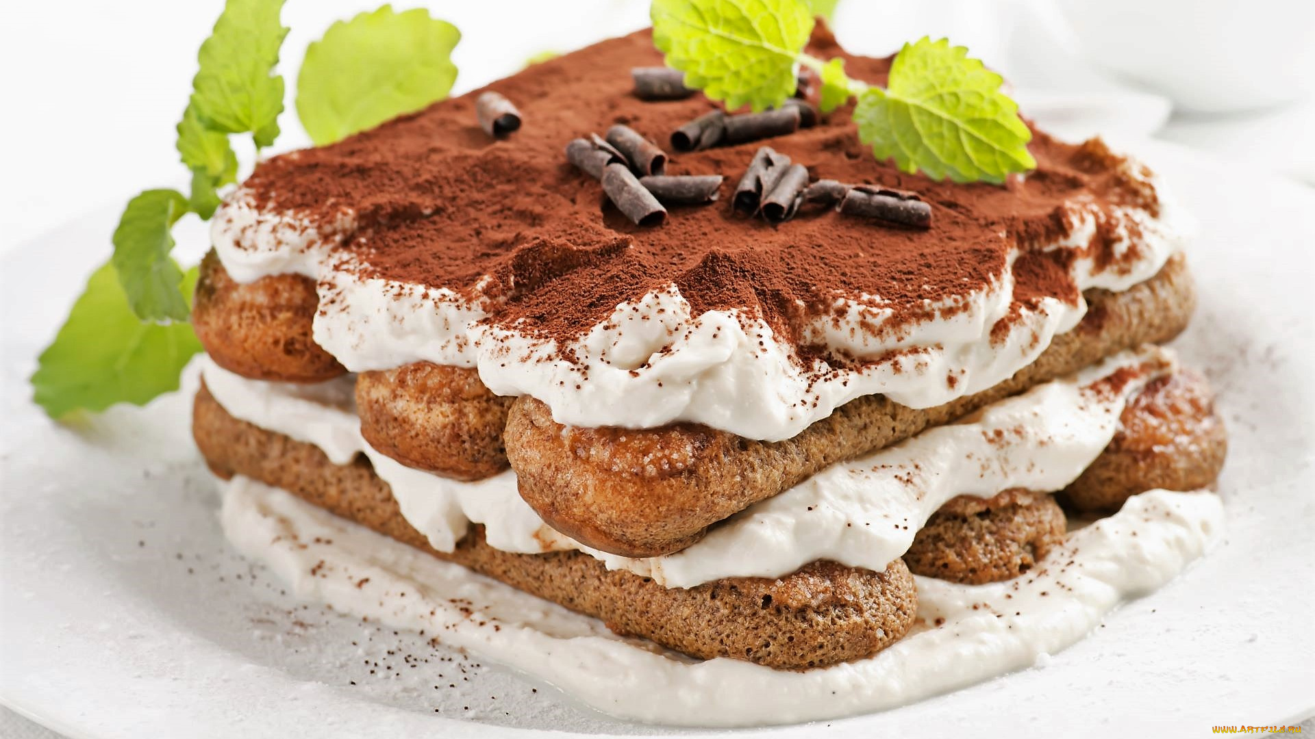 еда, торты, торт, листья, тарелка