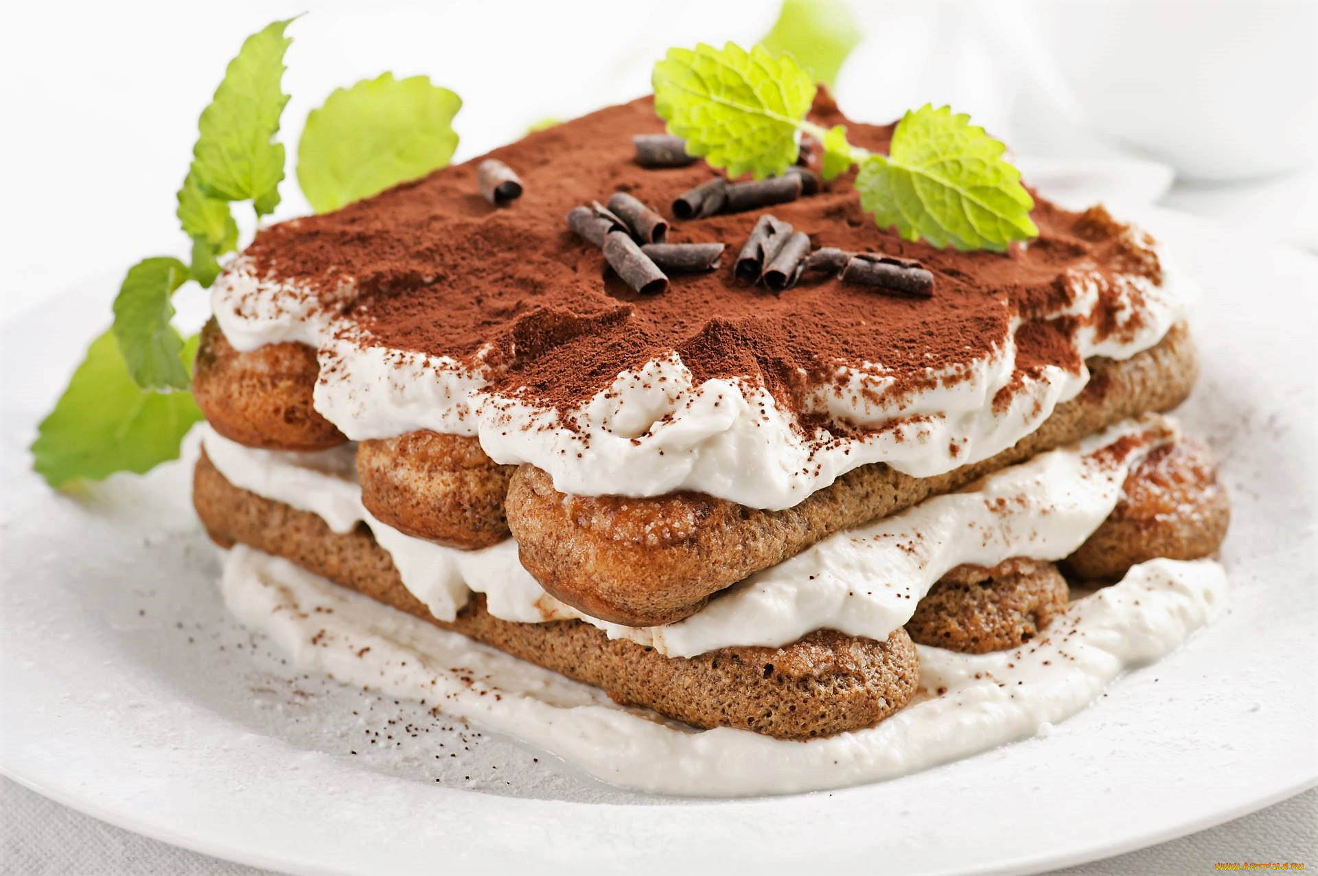 еда, торты, торт, листья, тарелка