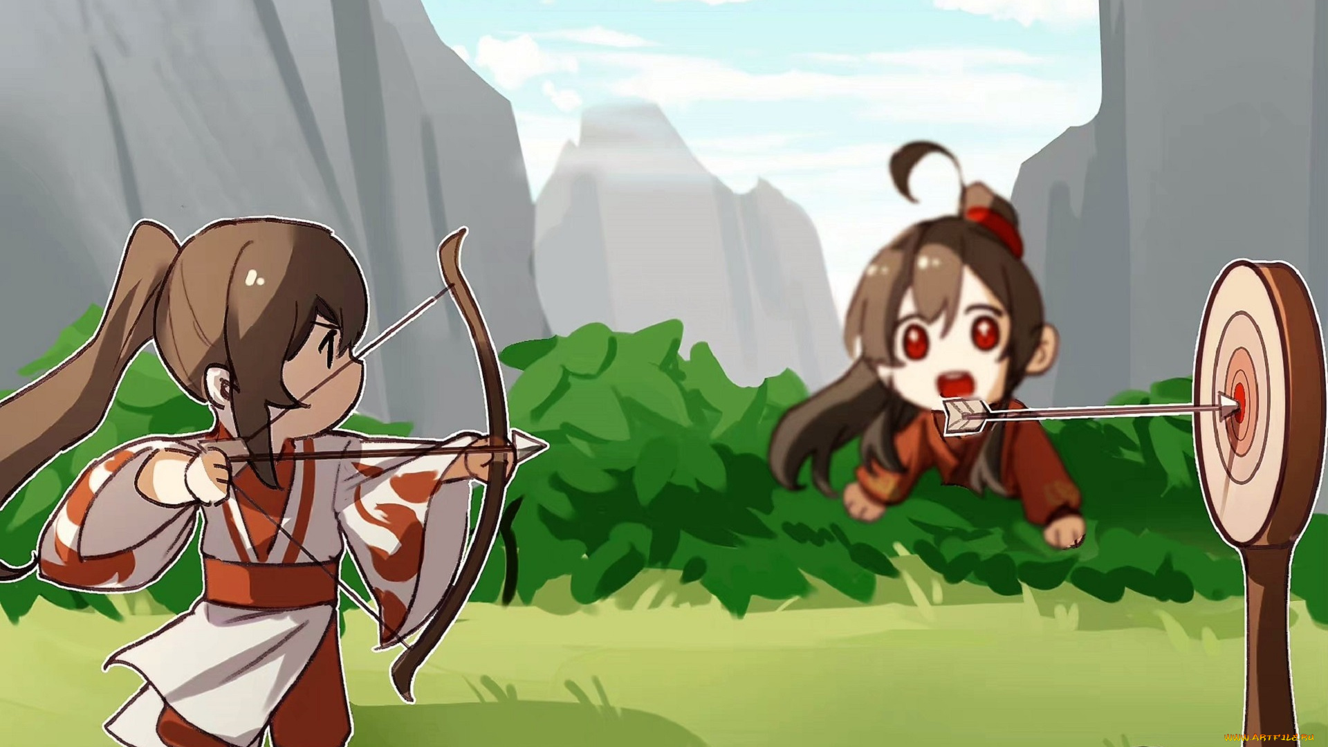 аниме, mo, dao, zu, shi, вэй, усянь, вэнь, нин, мишень, лук, стрелы